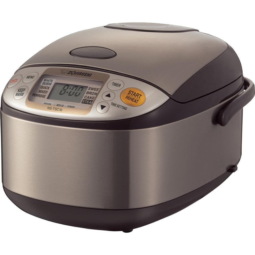 Zojirushi Ns-Tsc10 5-1/2-Cup (Uncooked) Micom Rice Cooker And Warmer, 1.0-Liter, Stainless Brown