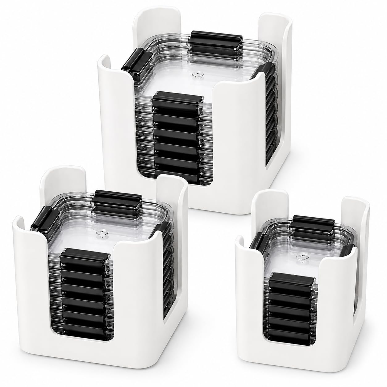 Food Container Lid Organizer for Rubbermaid Brilliance, 3Pack, White