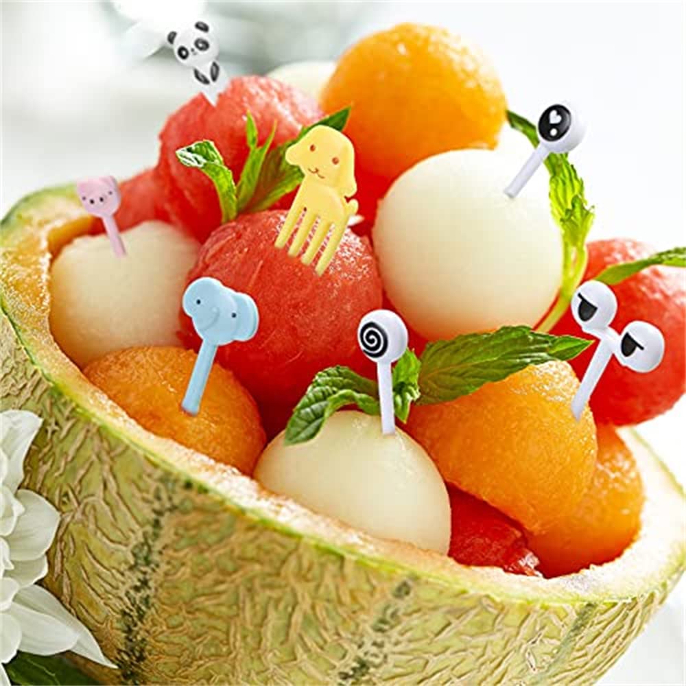 Kofati 10 Pcs Food Fruit Fork Picks For Kids Cute Animals Bento Box Decor Forkscake Little Forks Dessert Forks Mini Cartoon Toot