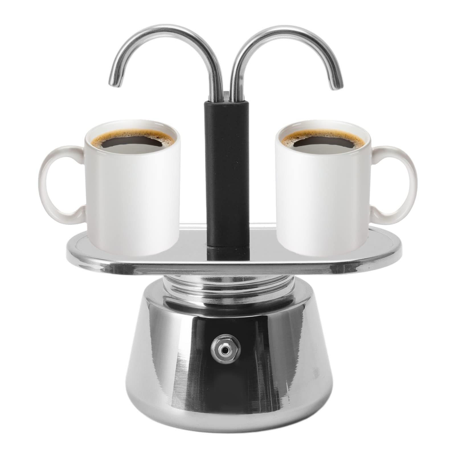 2 Cup Stovetop Espresso Maker, Moka Pot Classic Italian Coffee Maker Espresso Maker Stovetop, 100Ml Double Head Stainless Steel,