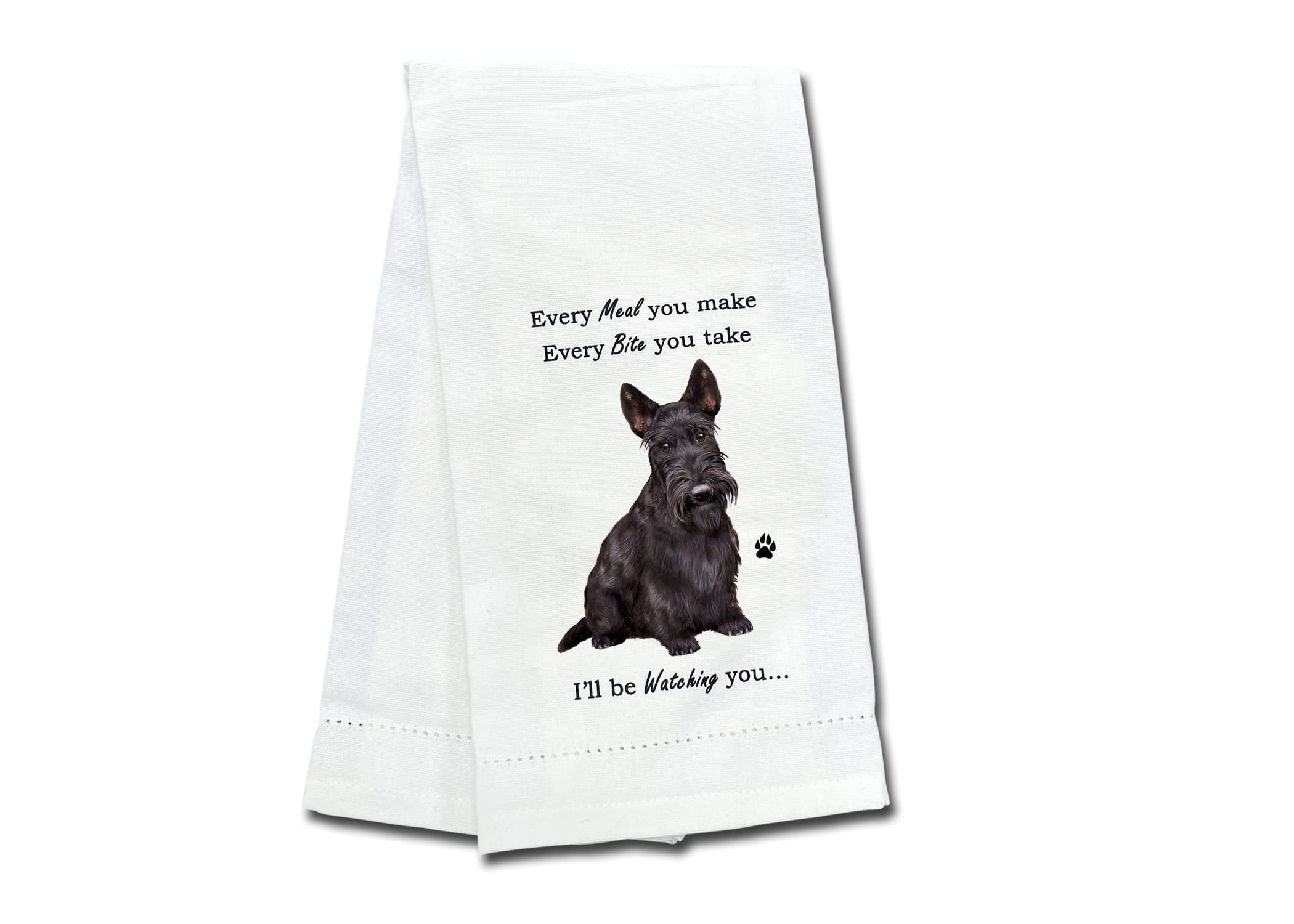 E&S Imports Scottie Kitchen Towel - Soft Highly Absorbent - Scottie Gifts - Dish Towels For Washing Dishes - Tea Towels - Reusab
