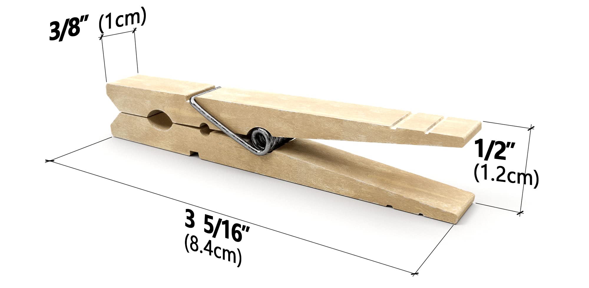 Lwr Crafts Wooden Large Clothespins 3-5/16'' 8.4Cm 30 Pieces Per Pack (Natural)