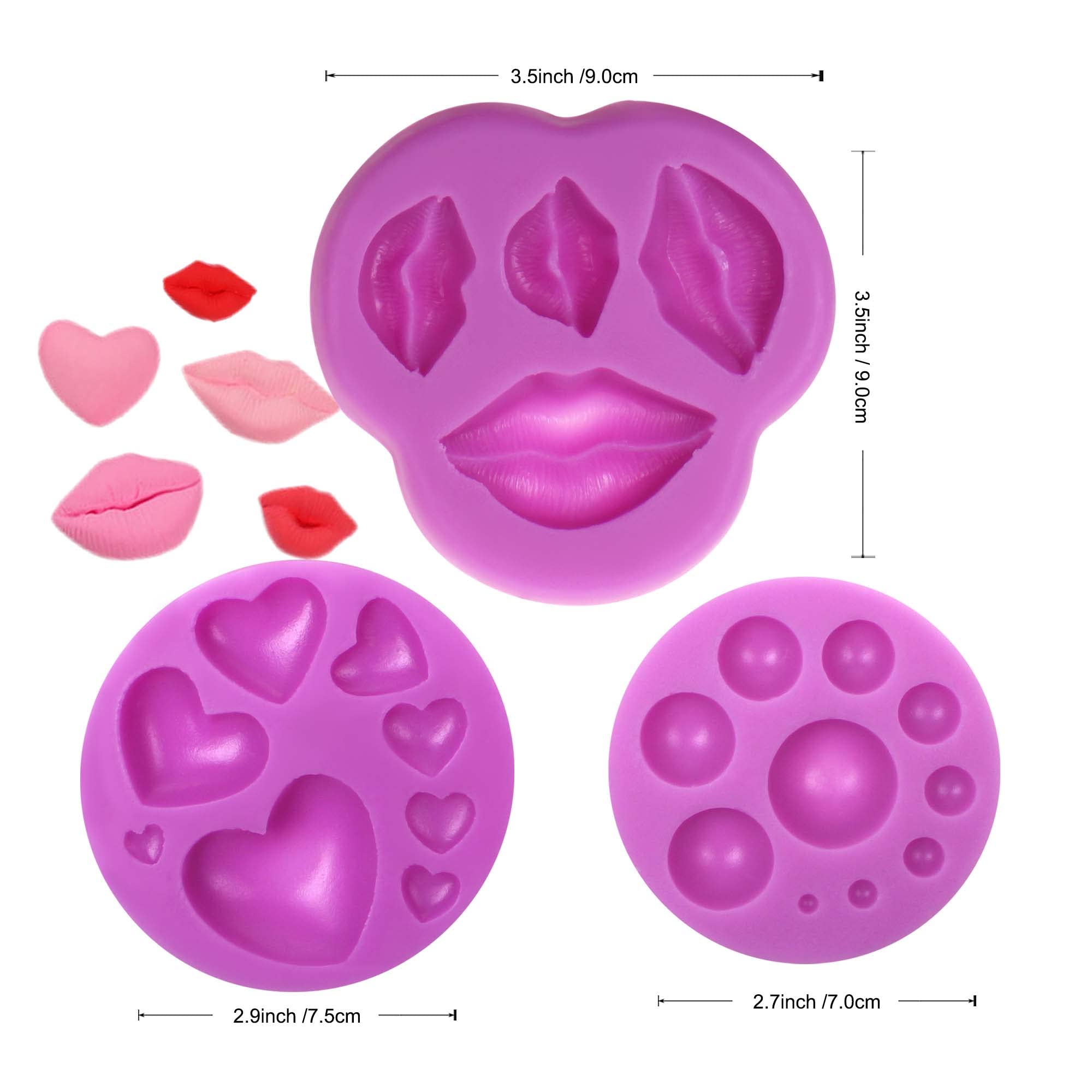2 Packs Lips Chocolate Silicone Molds, 8-Cavity Kiss Shape Fondant Molds For Valentine'S Day Cake Decoration Cupcake Toppers Can