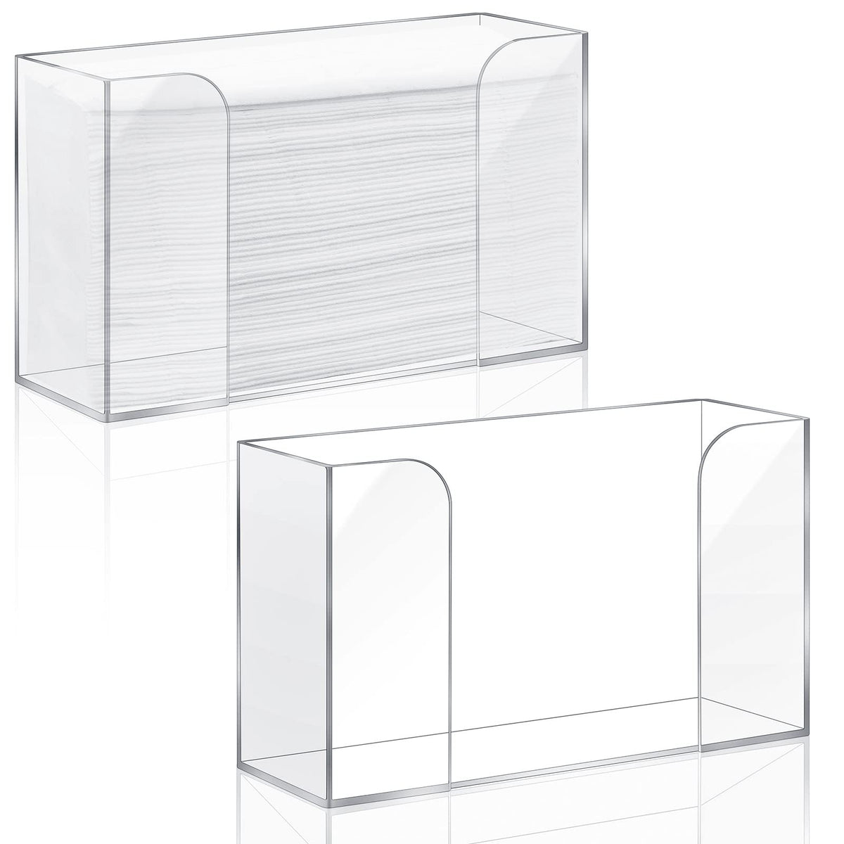 Deekin Paper Towel Dispenser Countertop Acrylic Folded Paper Towel Holder, 11.4'' W X 4.2'' D X 6.7'' H, Clear Guest Napkin Disp