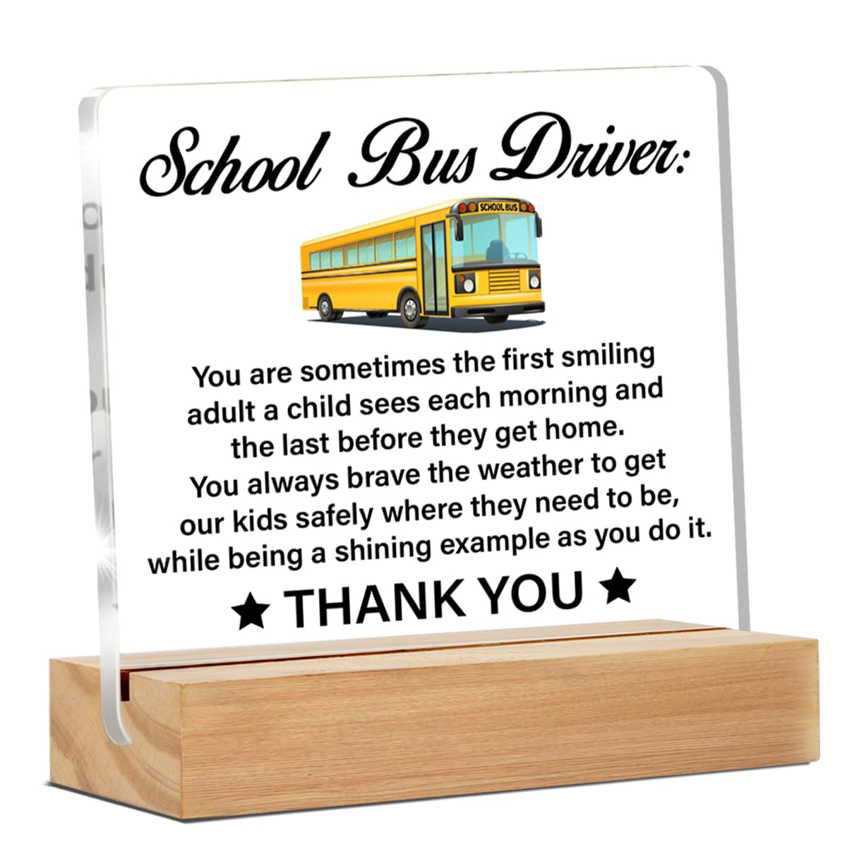 School Bus Driver Gifts, Thank You Gifts for School Bus Driver, Appreciation Gifts for School Bus Driver Clear Desk Decorative S