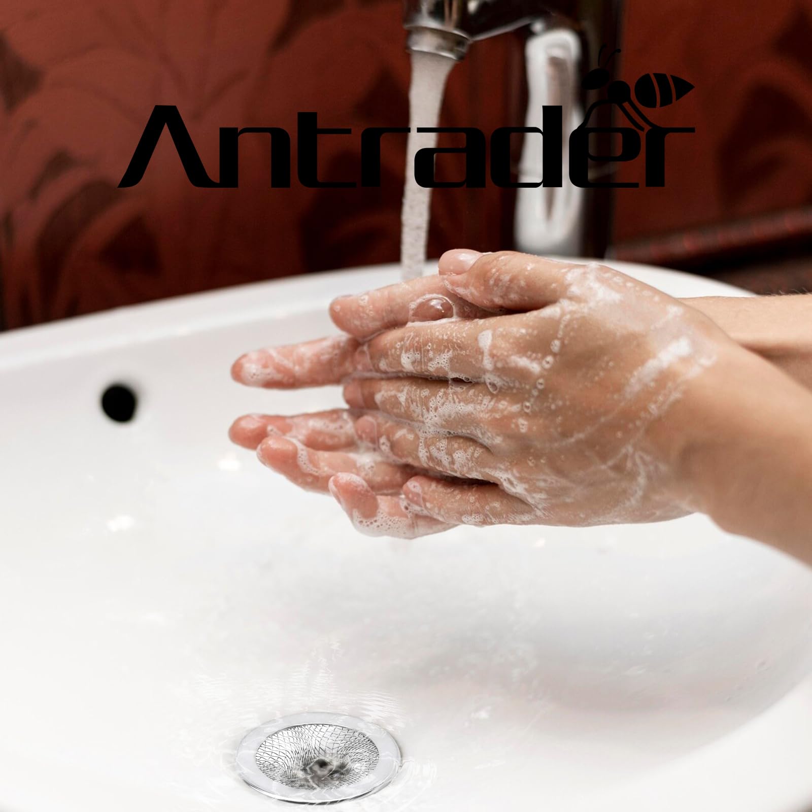 Antrader Kitchen Sink Strainer, 2Pcs Stainless Steel 2-Inch Diameter Mesh Round Filter Bathroom Bathtub Wash Basin Garbage Dispo