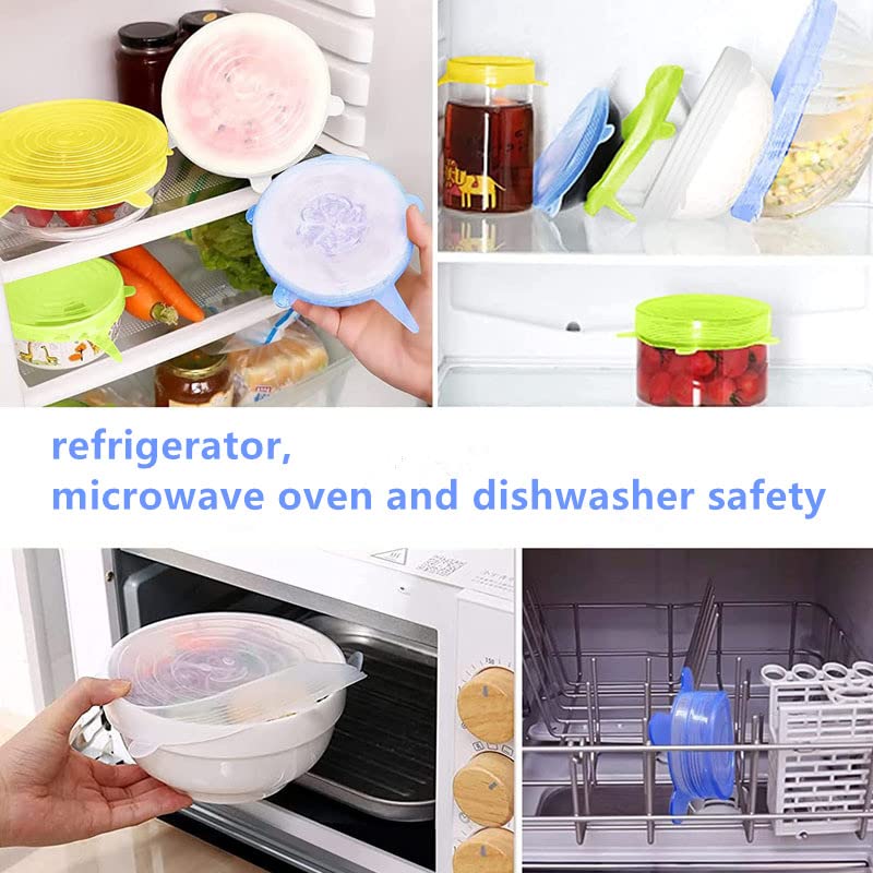 Hengdu Silicone Stretch Lids, Silicone Bowl Lids, 12 Pack Reusable Silicone Lids For Food Containers, Refrigerator And Microwave