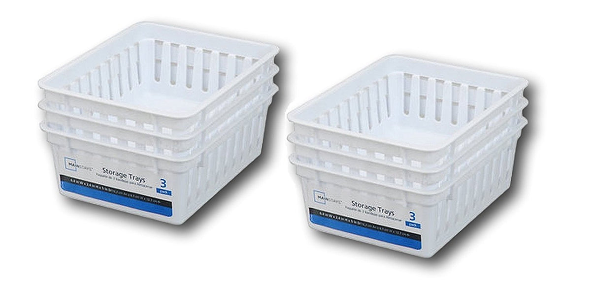 Basic Square Mini Bin Storage Trays - White - 6Pk By Mainstay