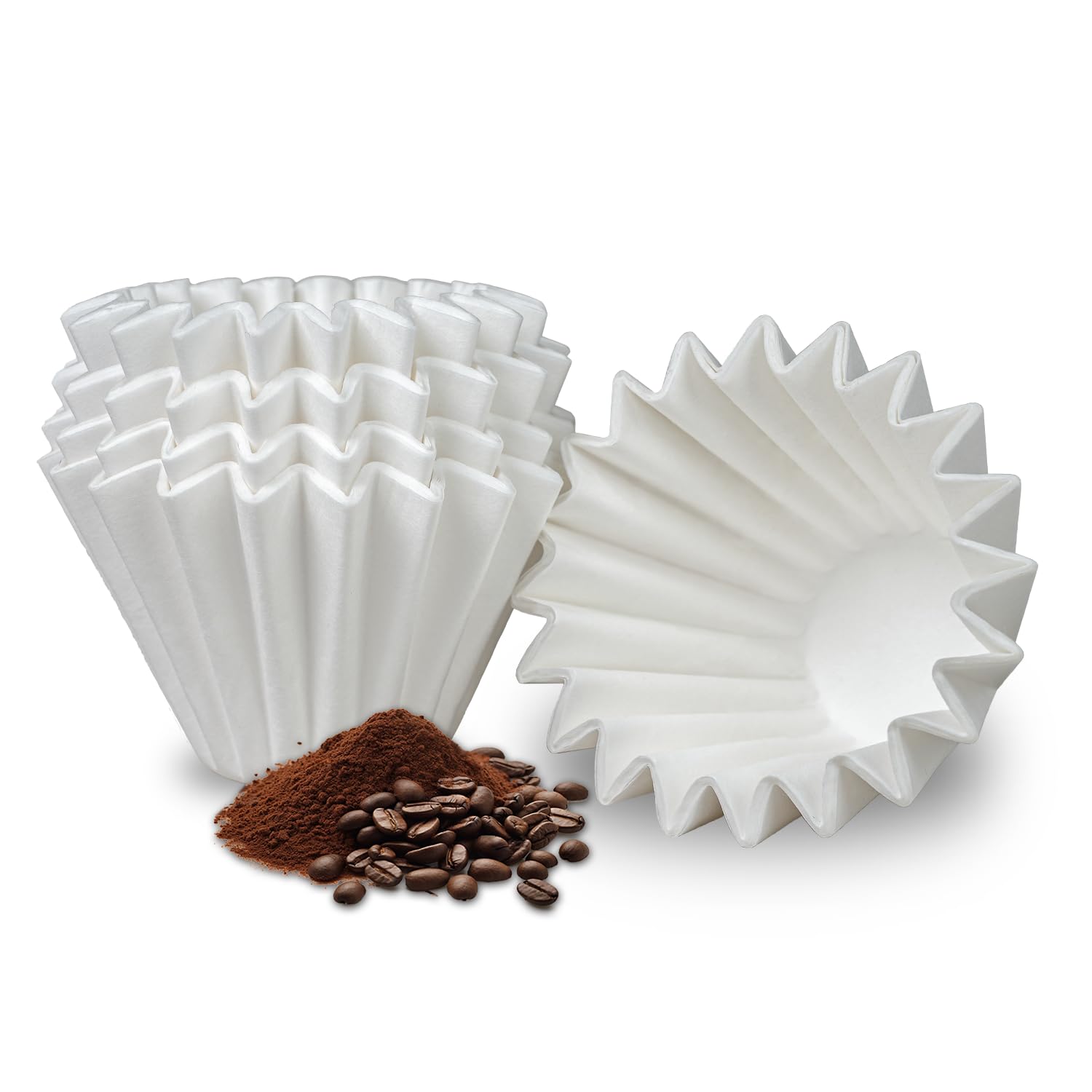 1-2 Cup Small Coffee Filters,100 Count Disposable Basket Coffee Filter Paper, Compatible With Kalita Wave Dripper 155 Series, Si