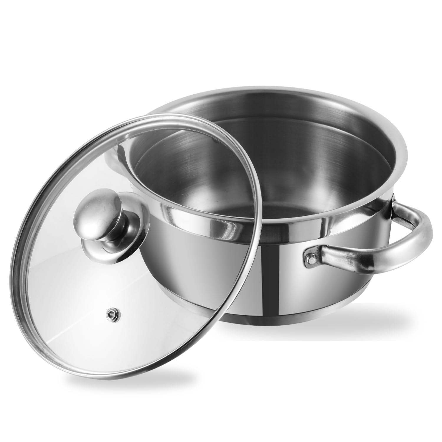 Vinod Two Tone Saucepot (20Cm, 3 Litre) With Glass Lid