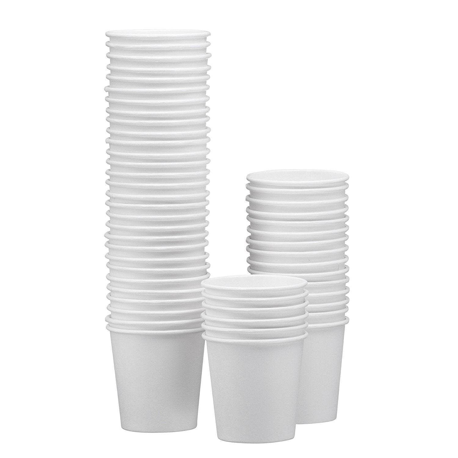 NYHI 50 Pack 8 oz White Paper Disposable Coffee Cups Hot Cold Beverage Drinking Cup for Water Juice Espresso Tea Ideal for Water