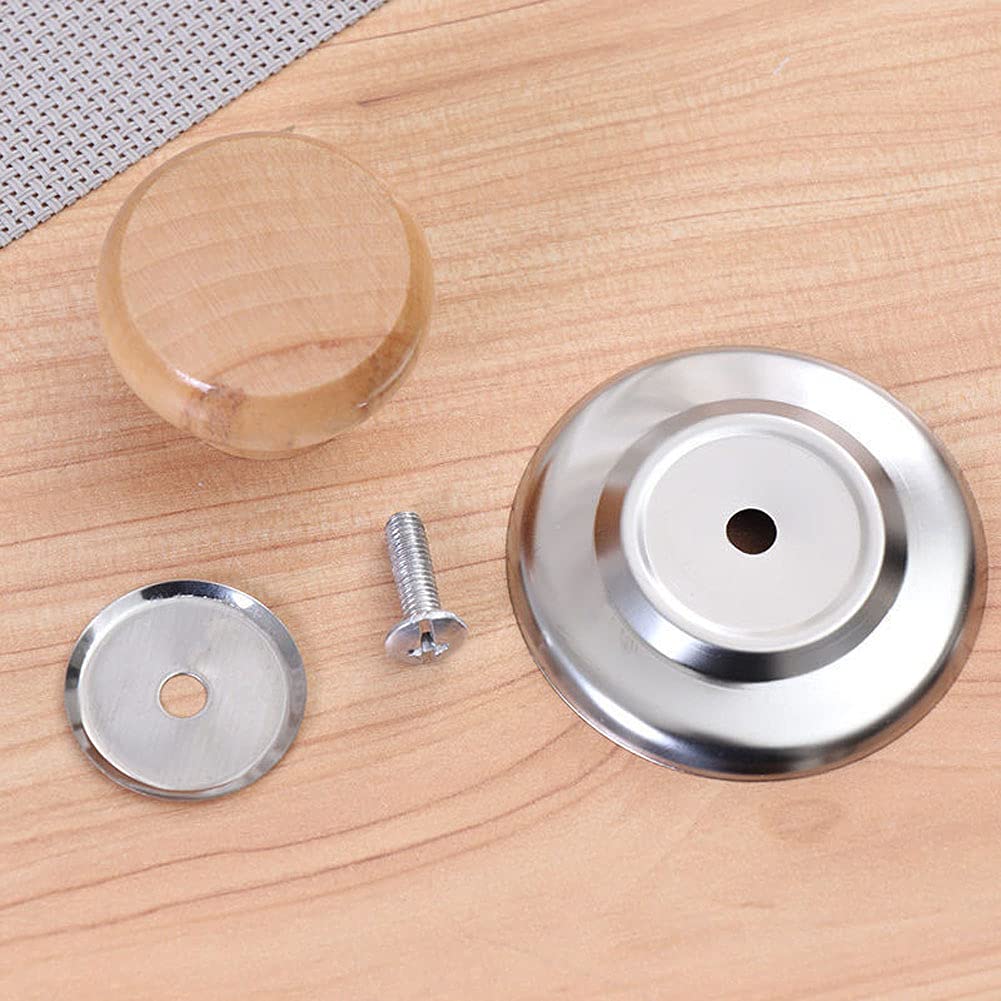 4Pcs Wooden Pot Lid Grip Knob Universal Kitchen Cookware Pot Lid Cover Replacement Knob Handle