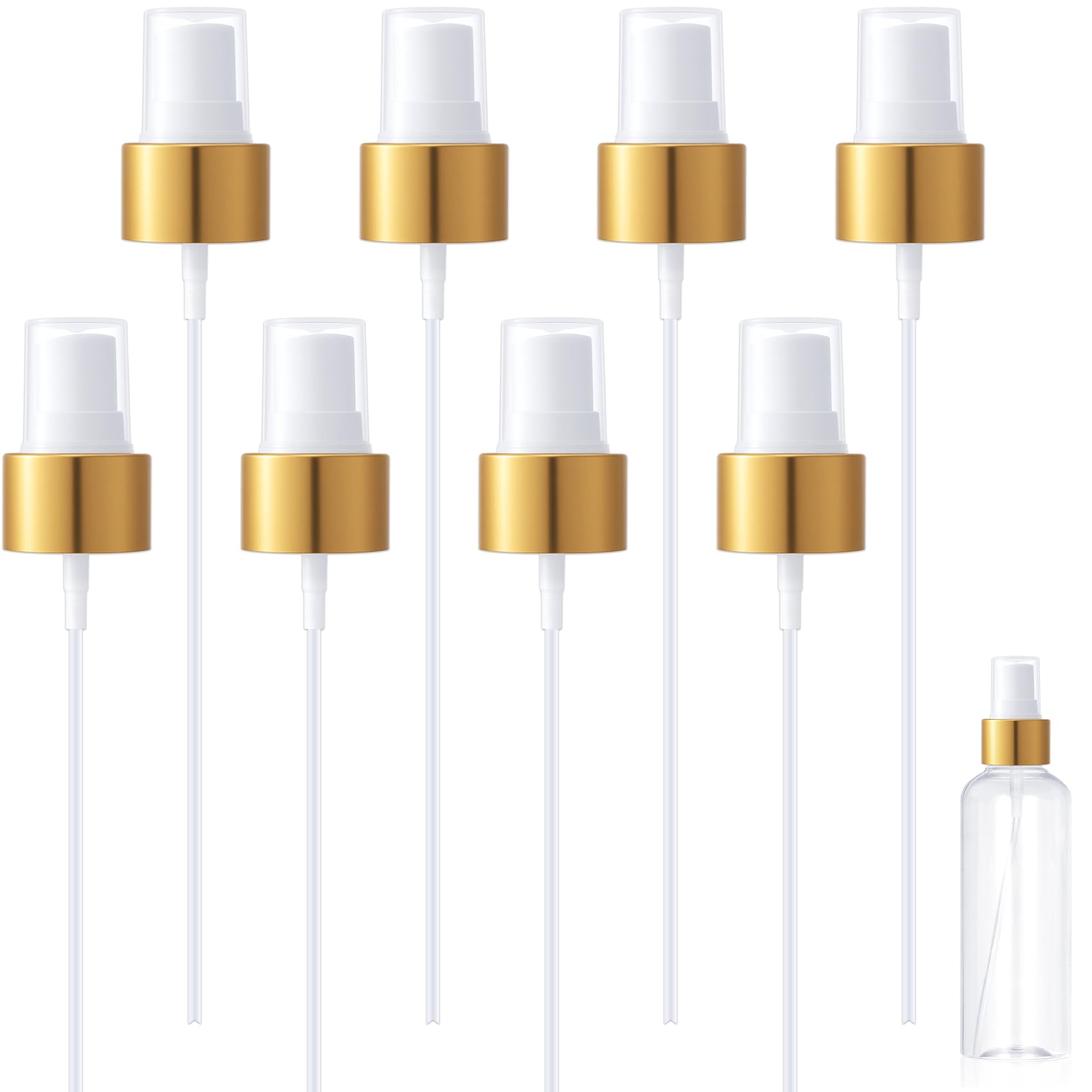 Alpinleux 8 Pcs Spray Bottle Top, 24/410 Fine Mist Sprayer Top, Gold