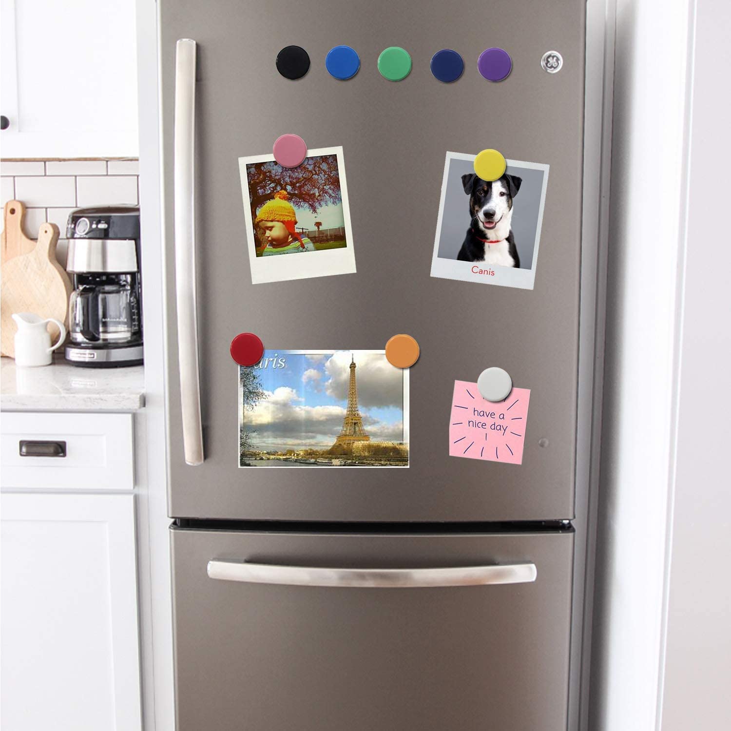 Qualsen Fridge Magnet  20 Pack Refrigerator Magnets  Heavy Duty Magnet Whiteboard  Locker Magnets  Office Magnets (10 Colors Plain)