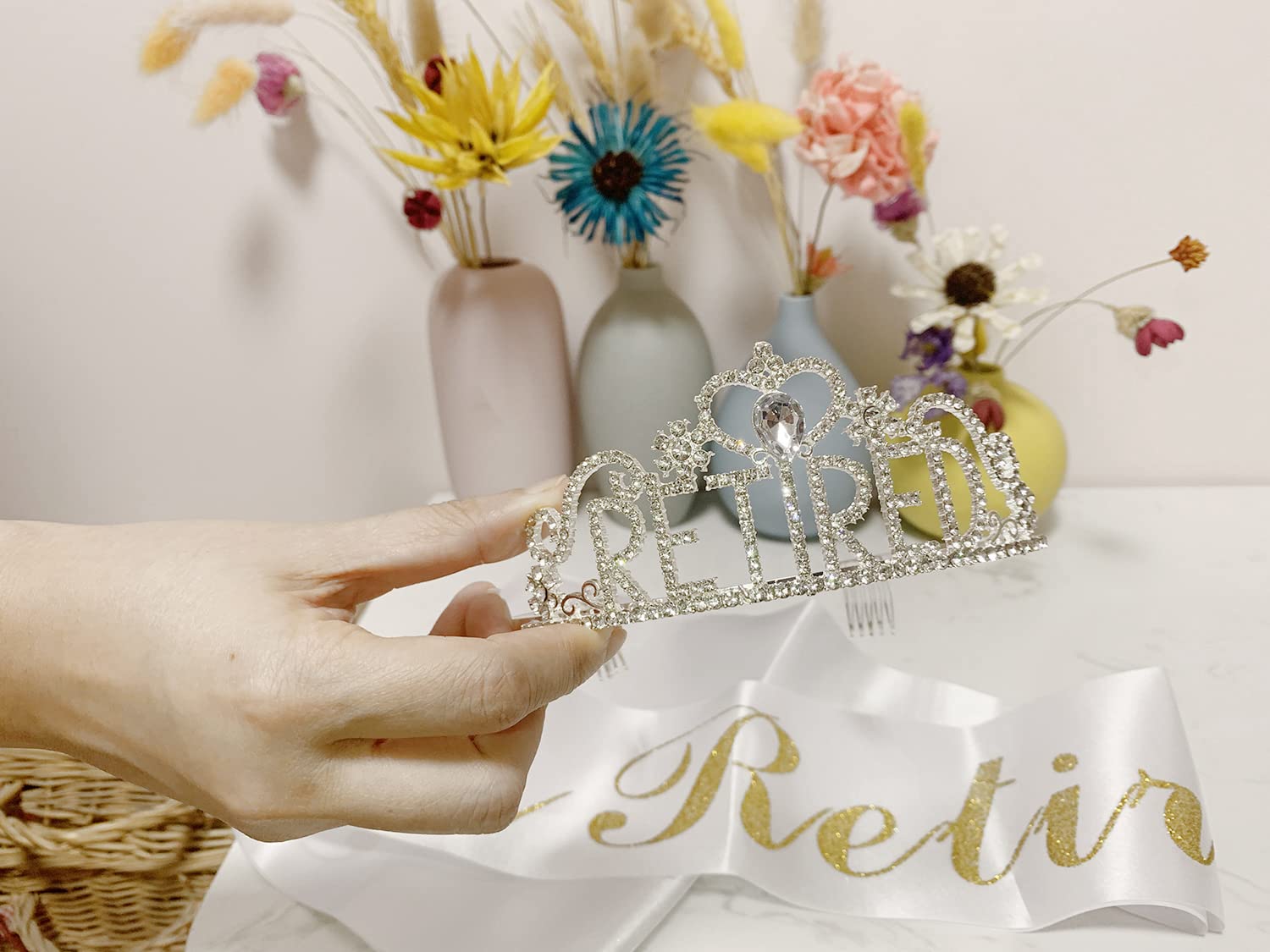 Jetkong Retirement Party Decorations Retired Tiaracrown, Retired Sash For Women Retirement Gifts, Retirement Party Supplies, Gif