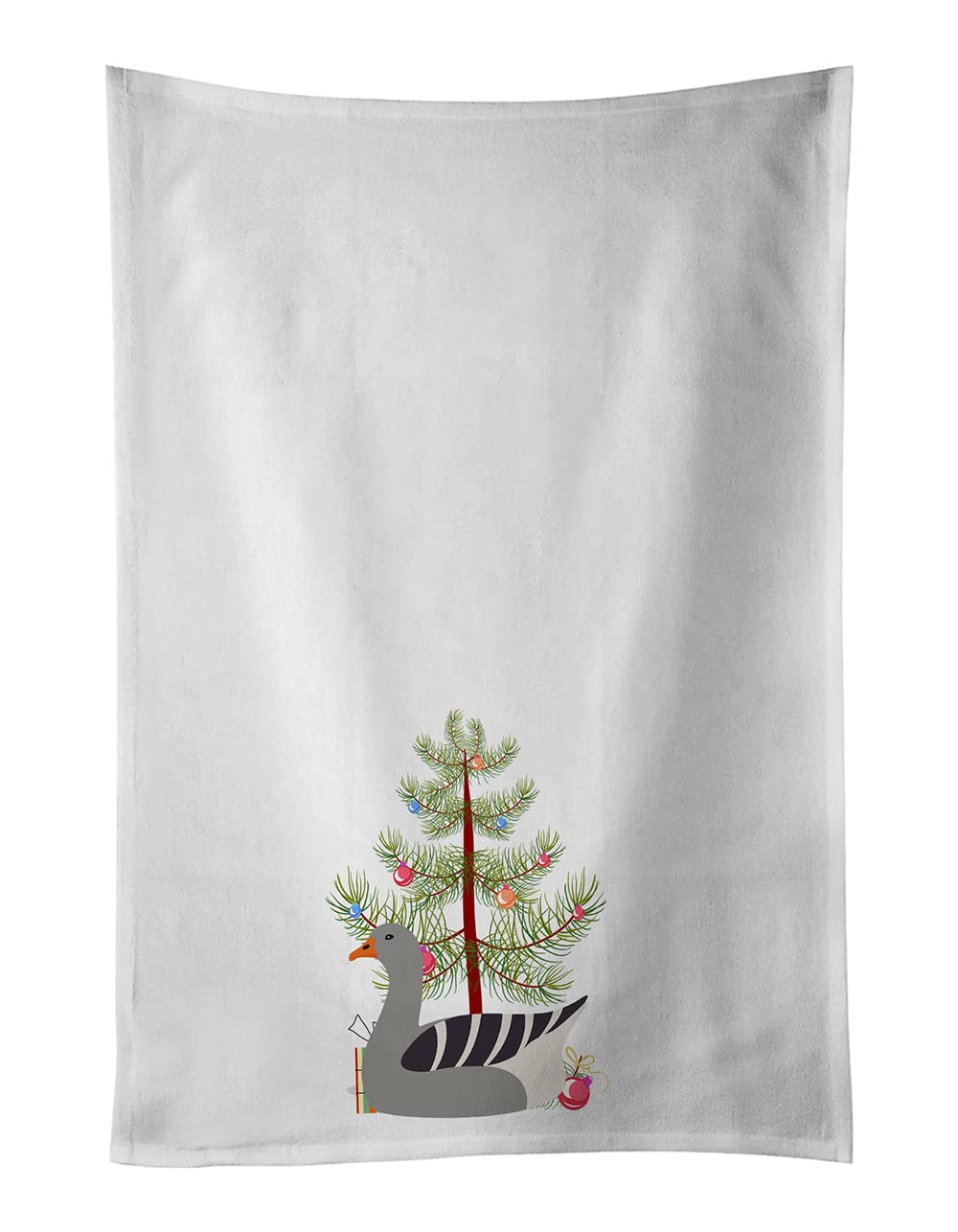 Pilgrim Goose Christmas White Kitchen Towel Set of 2