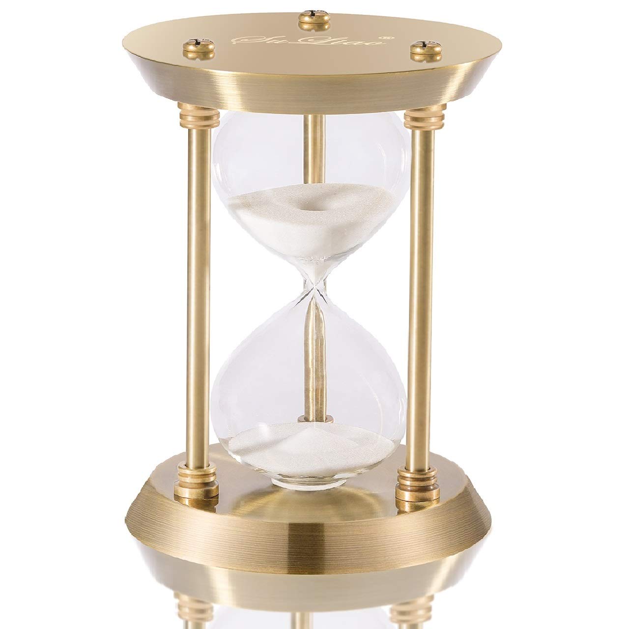 SuLiao Vintage Hourglass Timer Sand Clock 5 Minutes & Metal Sand Watch 5 Min, Brass Hour Glass Sandglass for Home Desk Office De