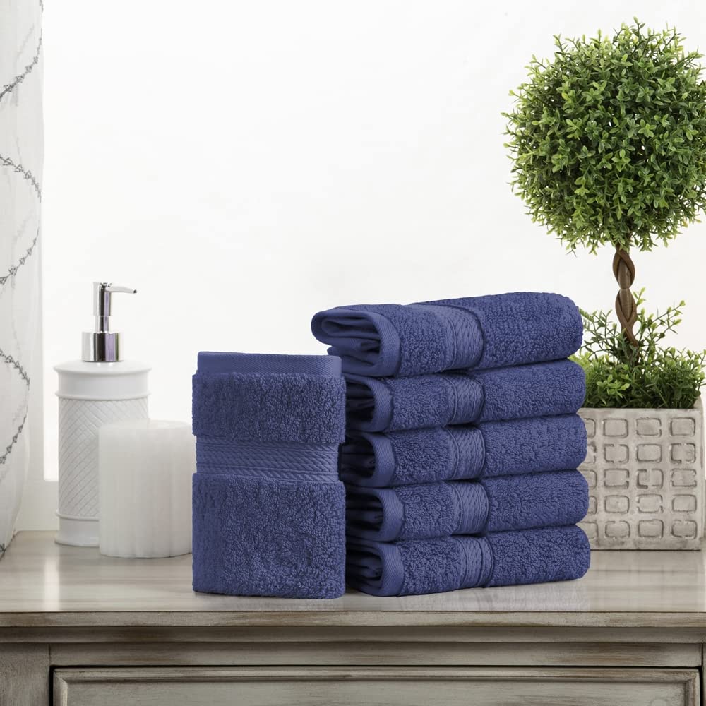 Superior Egyptian Cotton 800 Gsm Face Towel Set, Includes 6 Face Towels, Luxury Plush, Thick Absorbent Towels, Quick Dry, Soft B