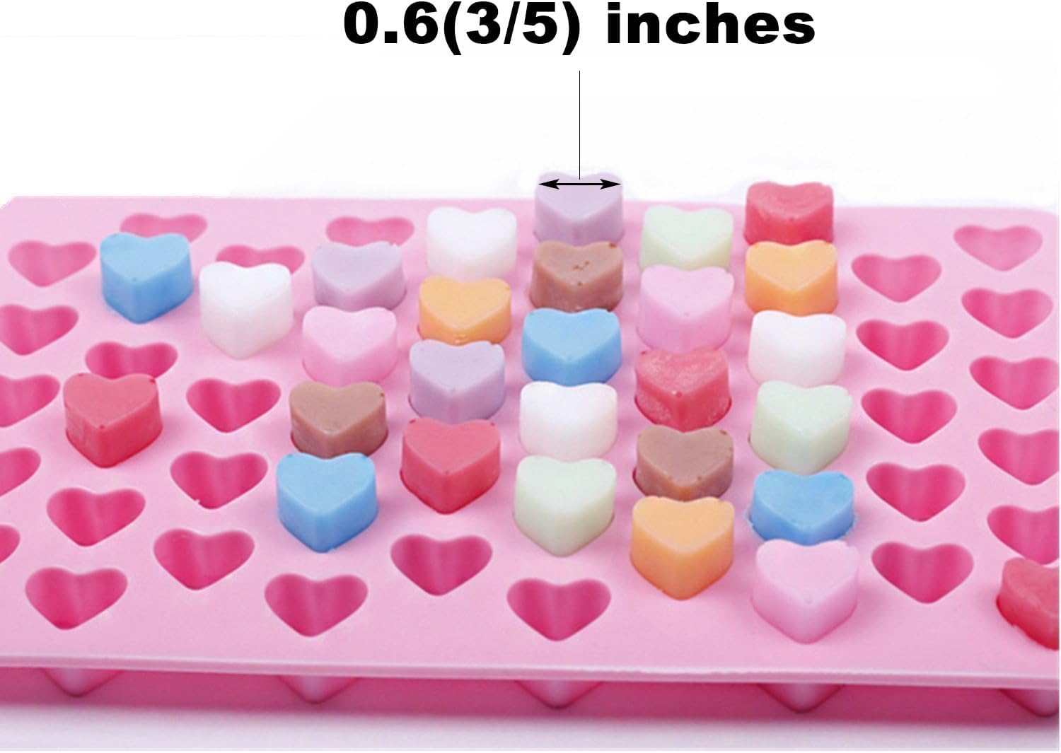 Cy3Lf Mini Silicone Heart Shape Ice Cube Candy Chocolate Mold (Pack Of 2)