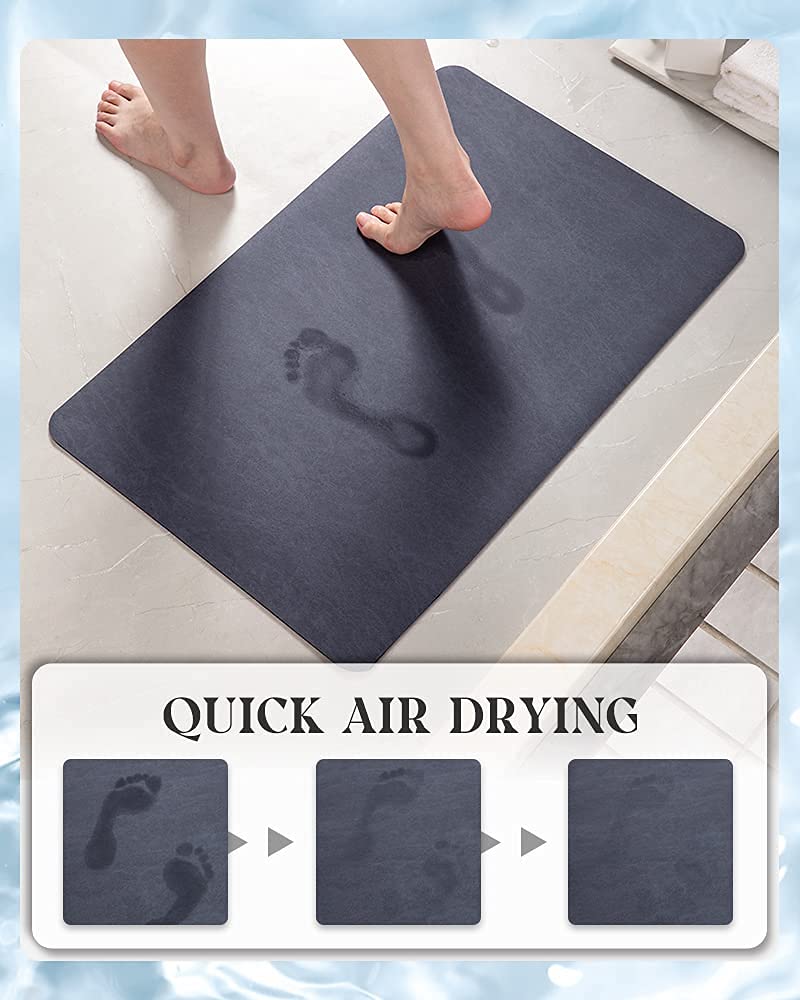 Montvoo-Bath Mat Rug-Rubber Non Slip Quick Dry Super Absorbent Thin Fit Under Door-Washable Bathroom Floor Mats- For In Front Of