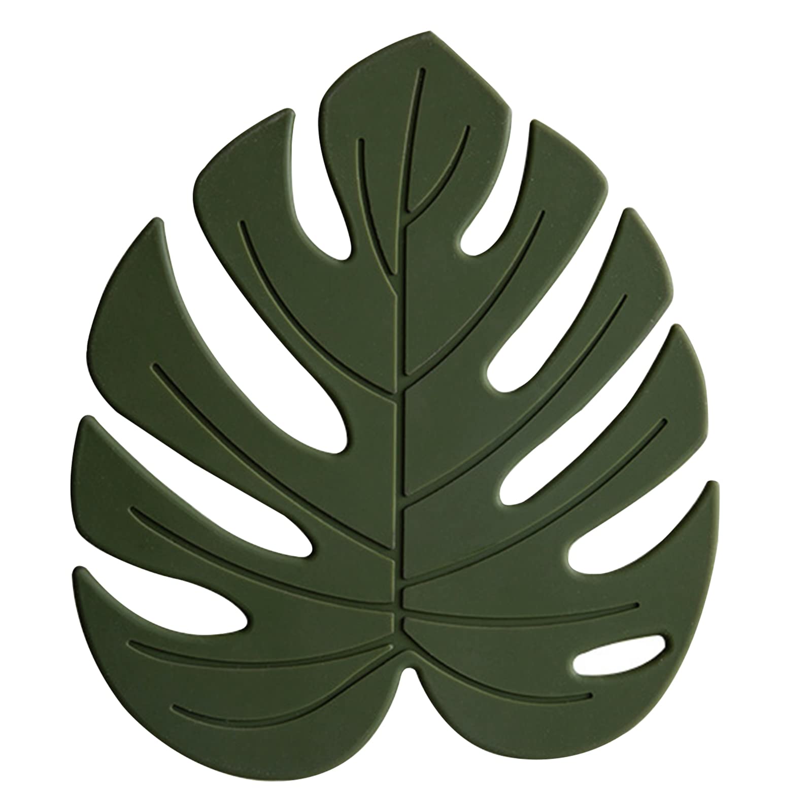 Silicone Trivet Mat Set Of 2, Monstera Hot Pot Holder Hot Pads For Table And Countertop, Soft Rubber Multi-Use Trivets For Pots