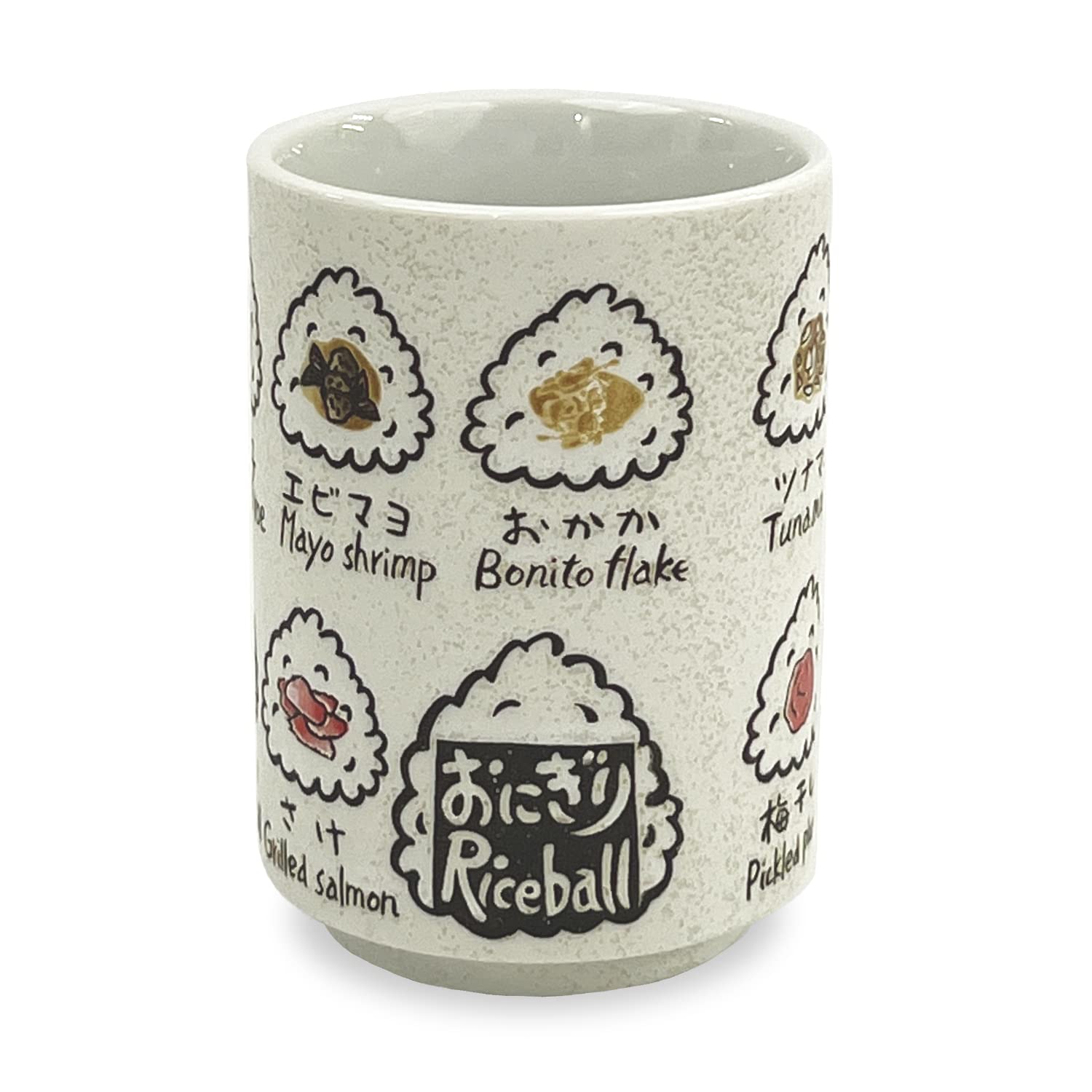 MINO WARE JAPAN  Japanese Tea Cup  Pottery 9 fl oz, Yunomi Mug, Sushi Made in Japan (C334 Rice ball)
