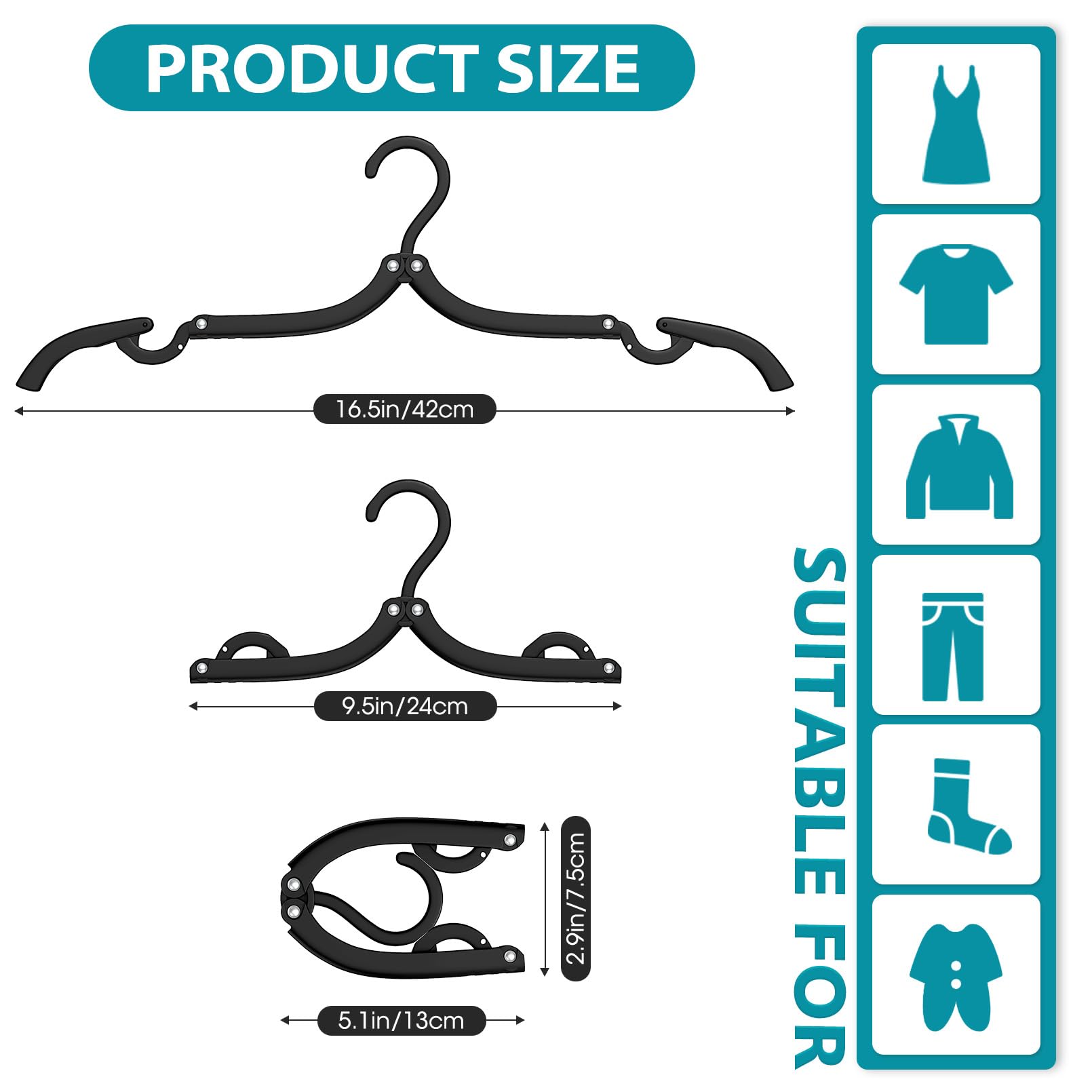 40 Pcs Travel Hangers Portable Foldable Travel Hanger Organizer, Plastic Travel Accessories Essentials Clothes Drying Rack Foldi