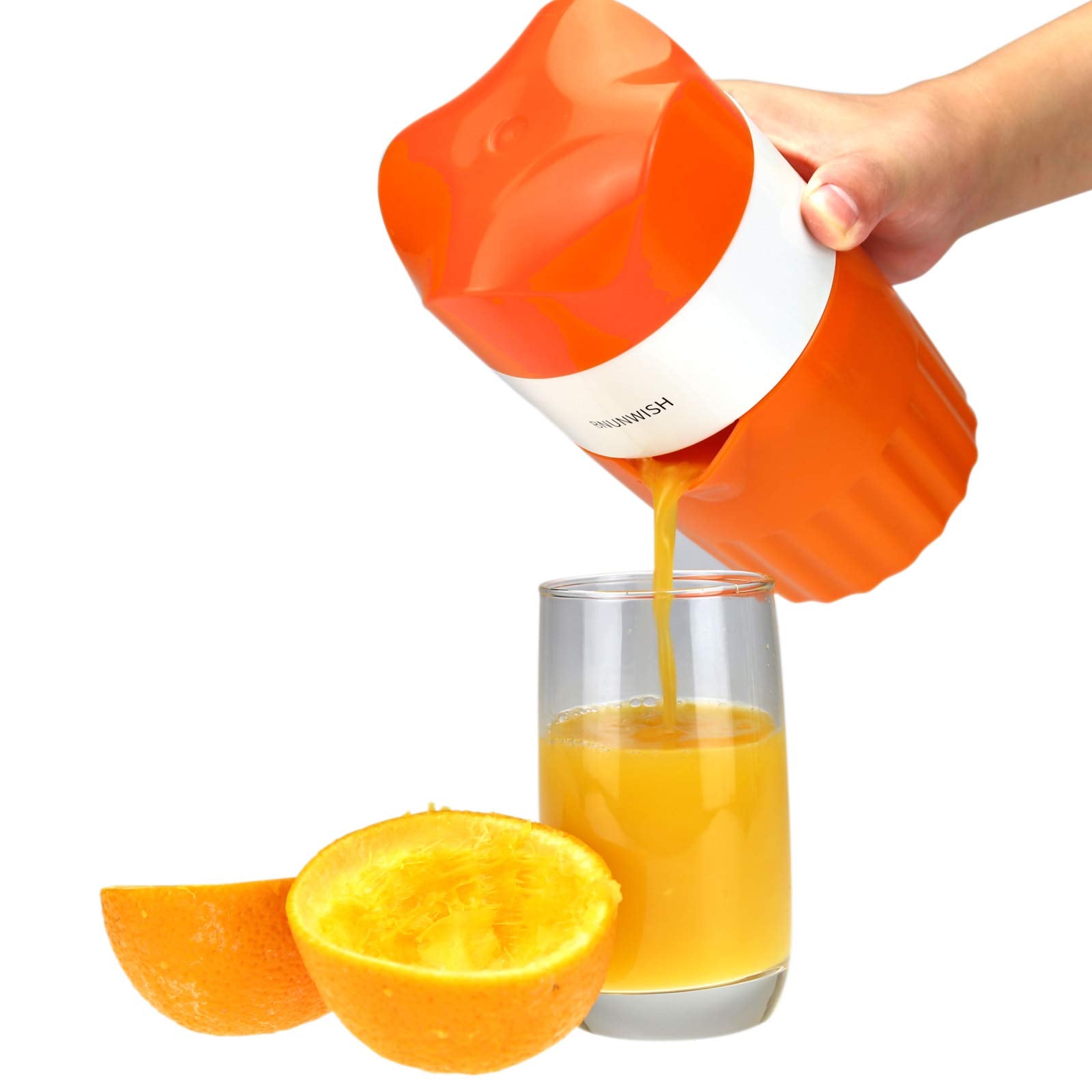 Hand Juicer Citrus Orange Squeezer Manual Lid Rotation Press Reamer For Lemon Lime Grapefruit With Strainer And Container, 2 Cup