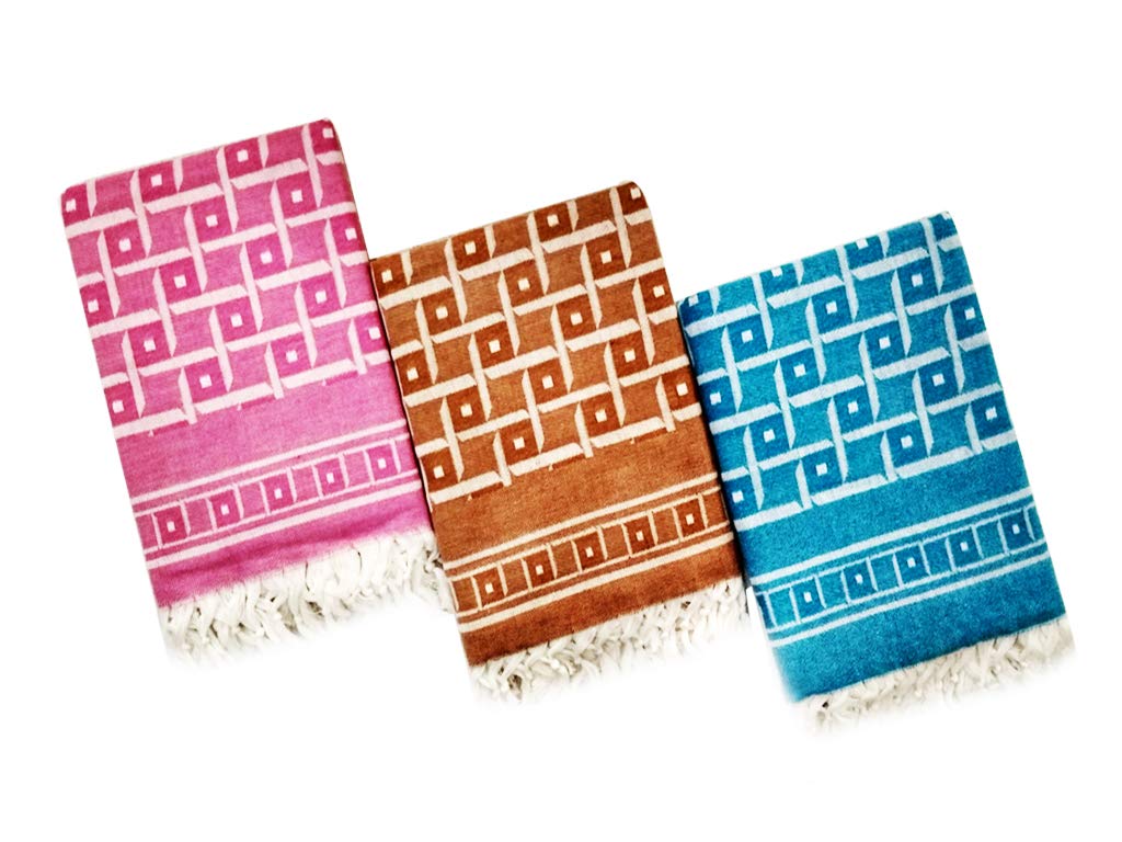 P V Tex 200Gsm 3 Piece Cotton Bath Towel_208,Multi-Colour