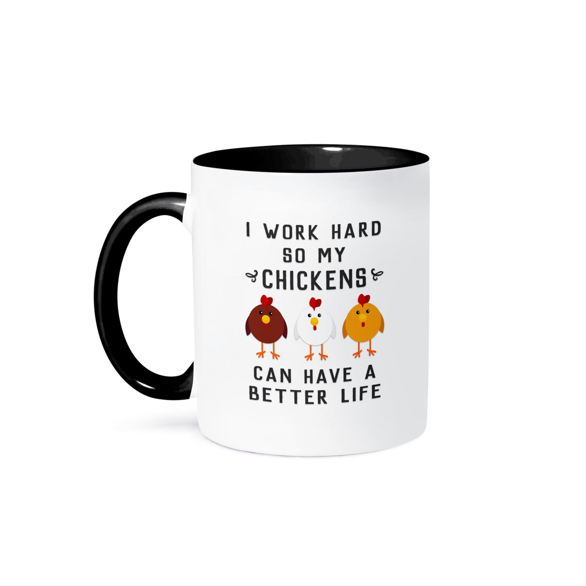 3Drose Mug, 11Oz, Black/White