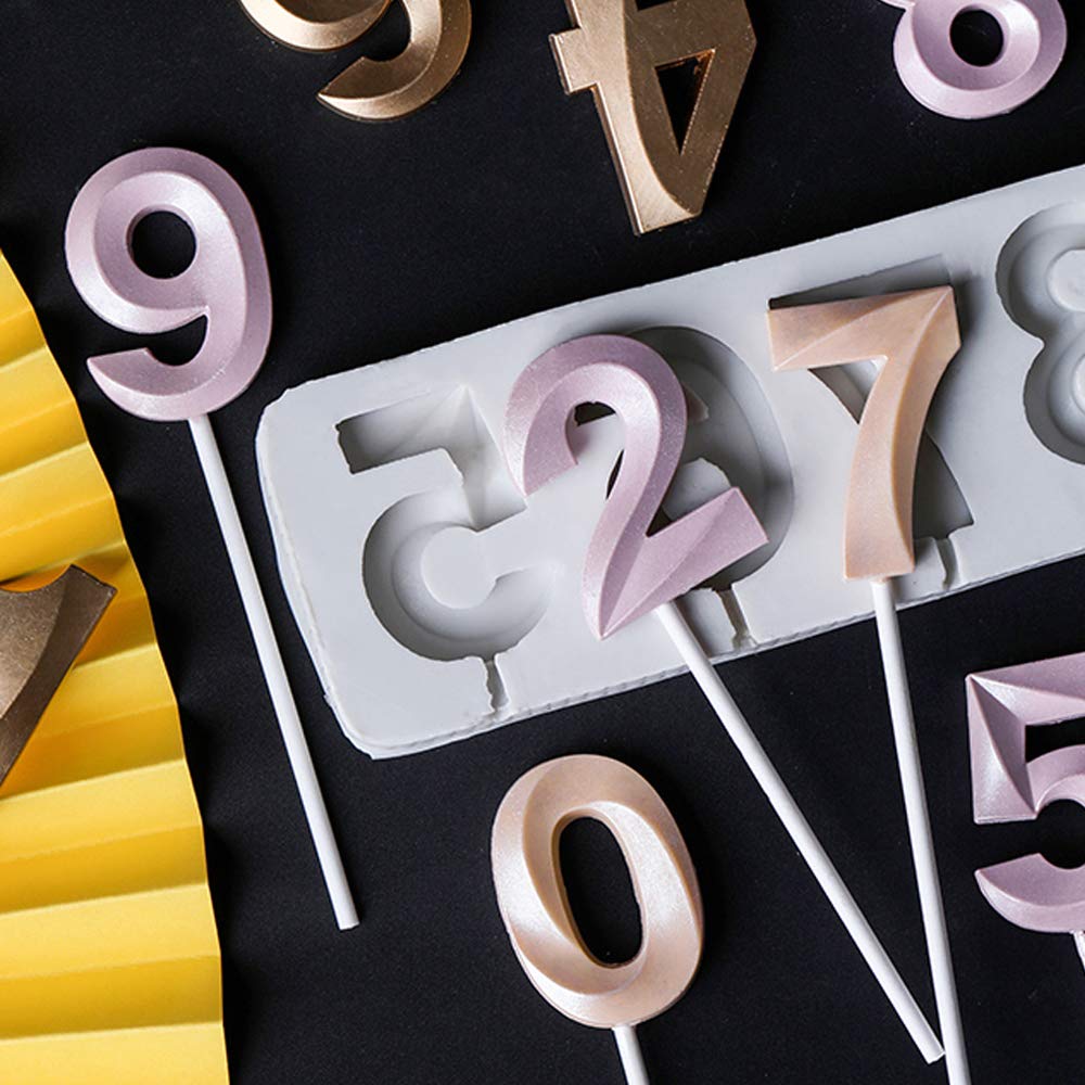 Fondant 0-9 Number Mold Silicone Letter Mold Candy Making Alphabet Fondant Molds For Birthday Decoration