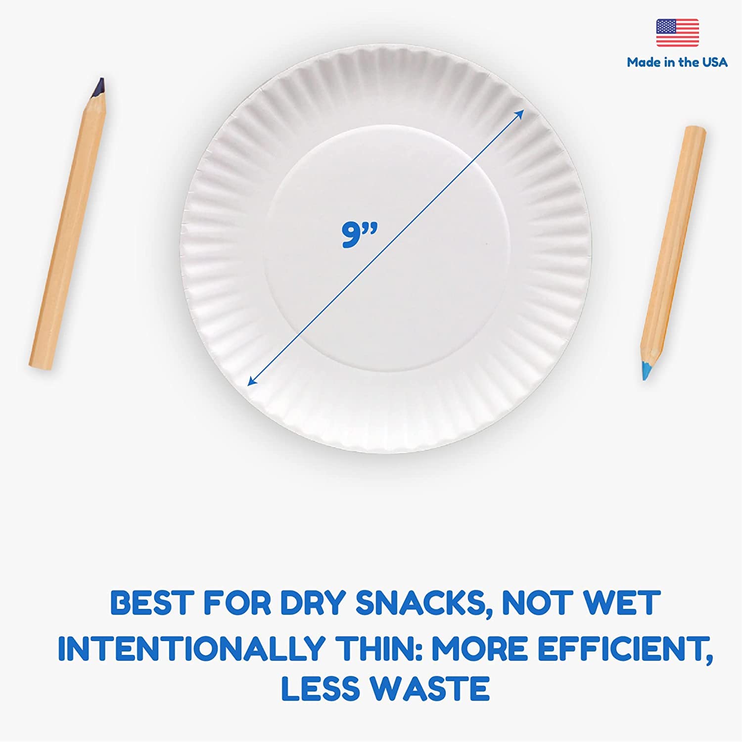 Hygloss Products 9 Uncoated White Paper Plates Bulk, 9 Inch, 300 Pack, Disposable Plates For Food, Dessert Or Crafts