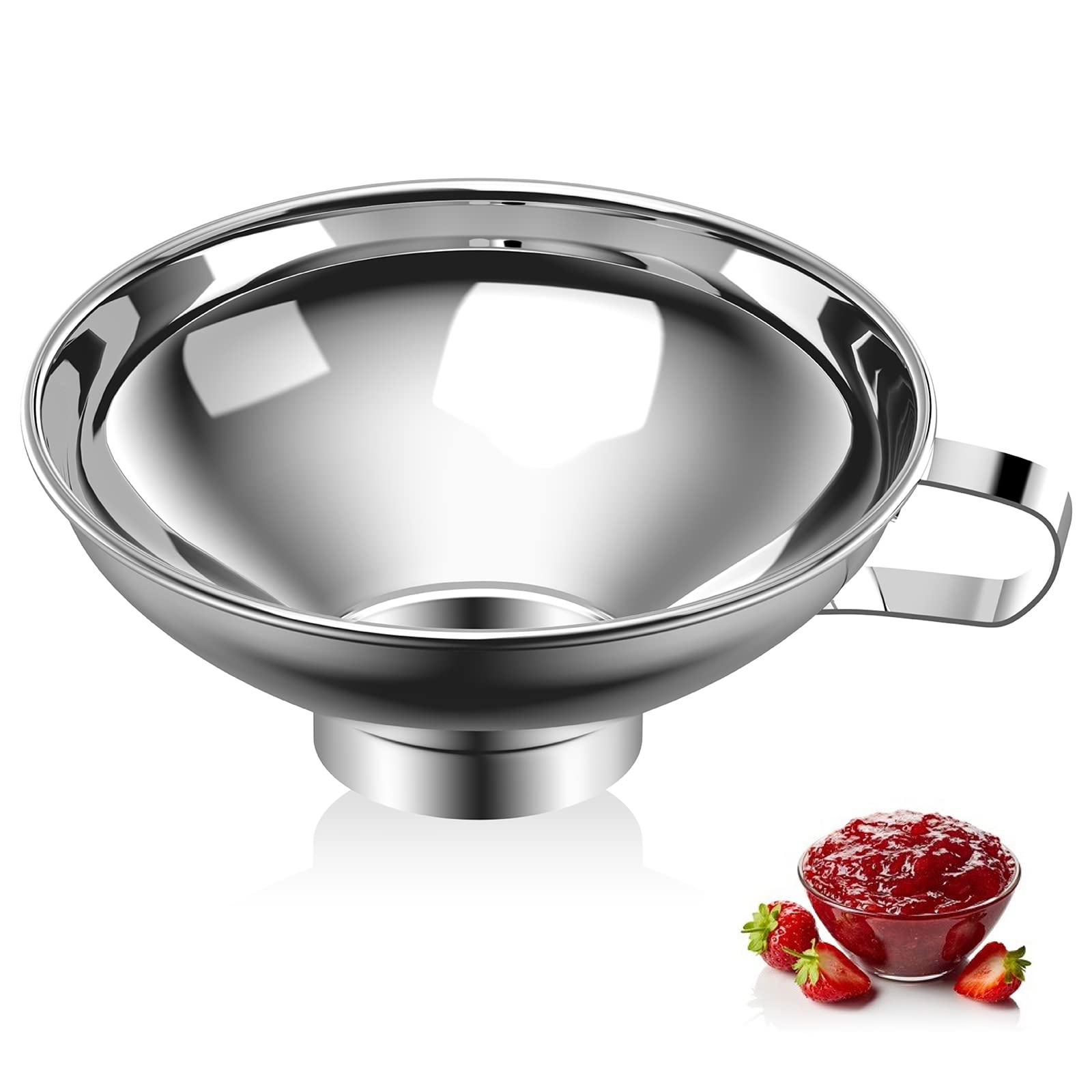 Pisol Canning Funnel For Kitchen Use, Wide Mouth Stainless Steel Funnel For Wide And Regular Mouth Mason Jar, Food Grade Metal F