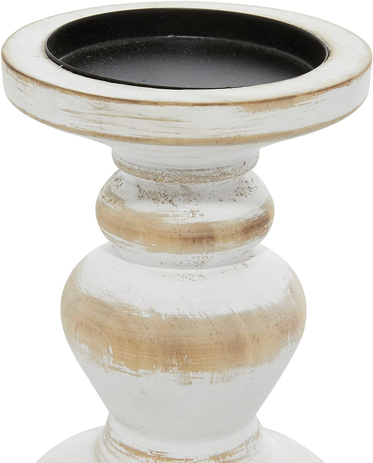 A Piece of Wood Candle Holder Dining Table Candle Stand Decorative Tealight Stand for Restaurant Offices Set of 3 with Distresse