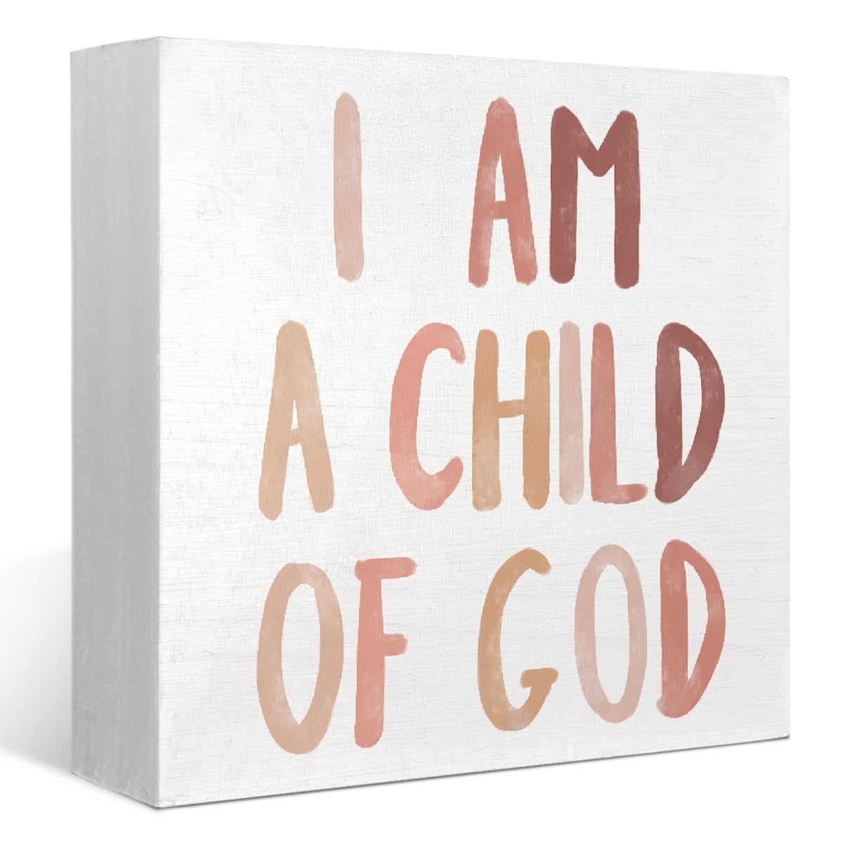 FLVGE Boho Neutral Baby Girl Boy Nursery Decor - I am a Child of God Christian Wood Box Sign Desk Decor, Toddler Boy Girl Room D
