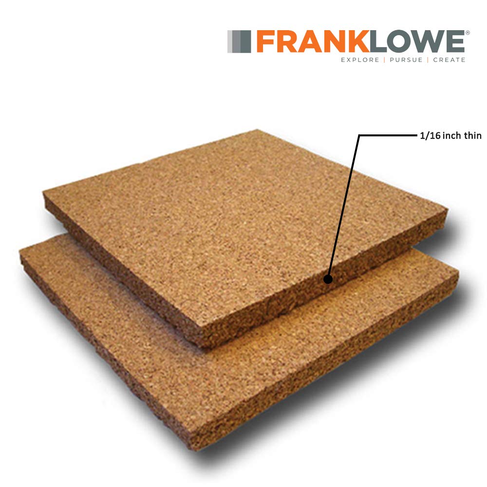 Adhesive Backed Cork For Coasters, Trivets And Art Projects - 1/16    Thick X 4'' X 4'' Square (100 Pc)