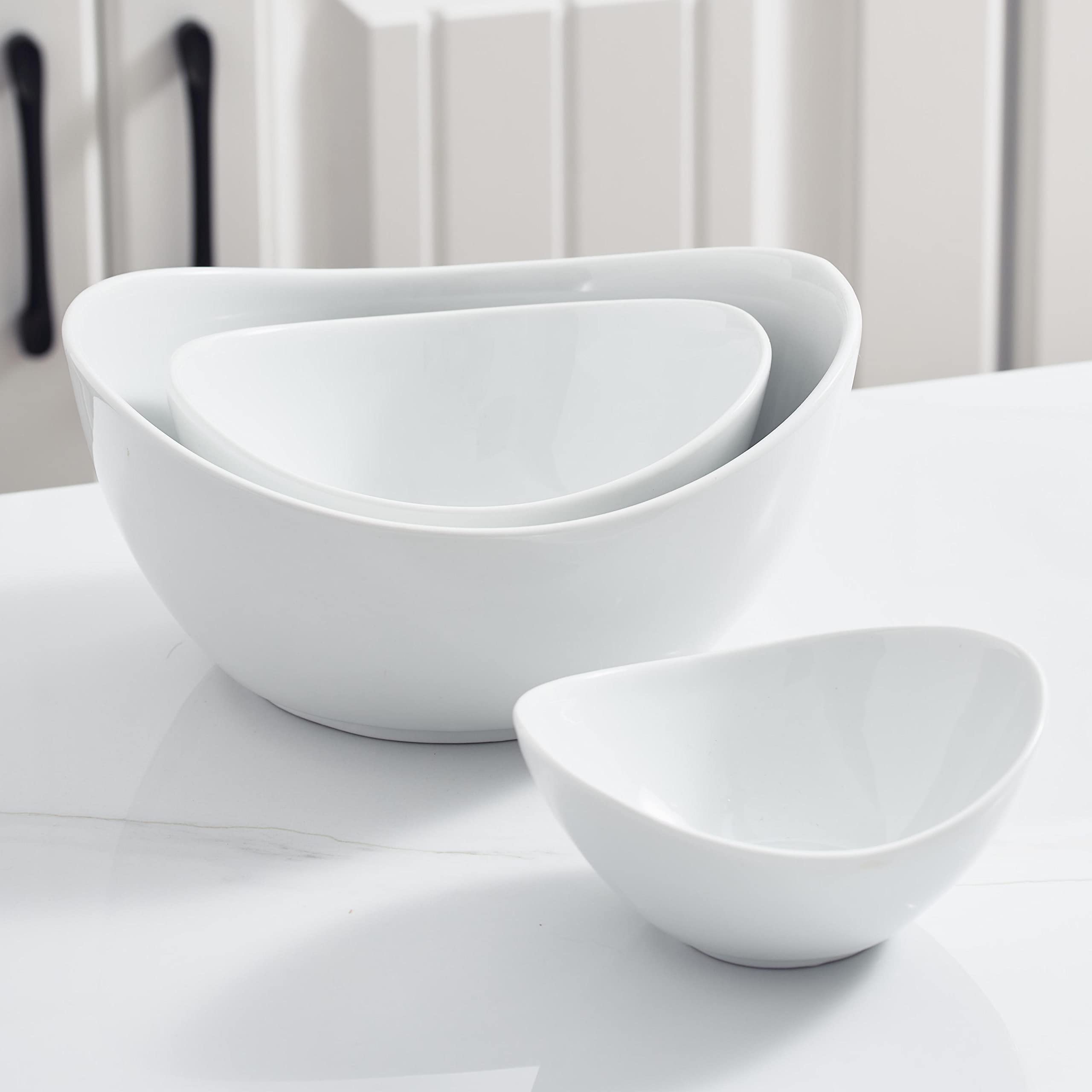 Gomakren 3 Tiered Oval Serving Bowl With Collapsible Metal Rack, Thanksgiving Bowls Dishes, Dessert Appetizer, Candy Chip Dip, F