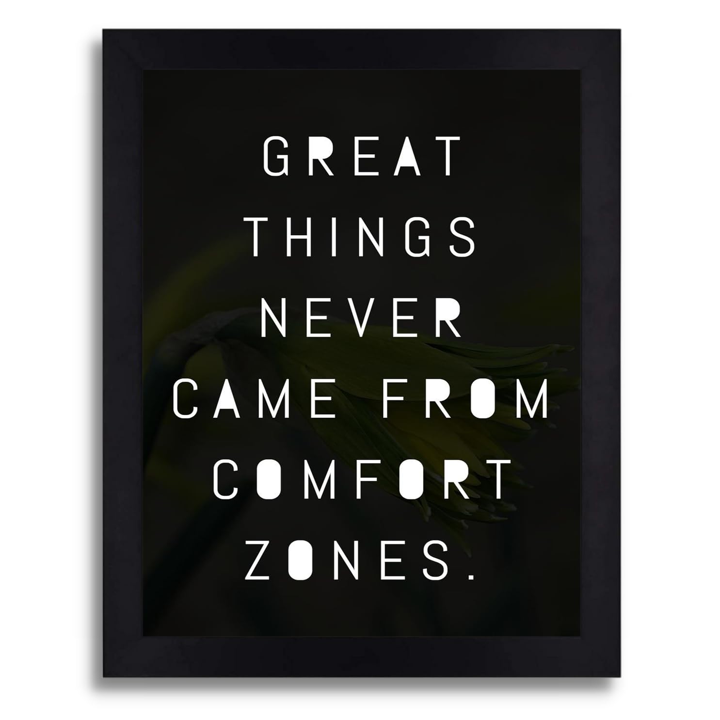 Interio Crafts - Comfort Zone Motivational Wall Frame - Self Inspirational Quote Framed Poster For Office Or Home Wall Decor - P