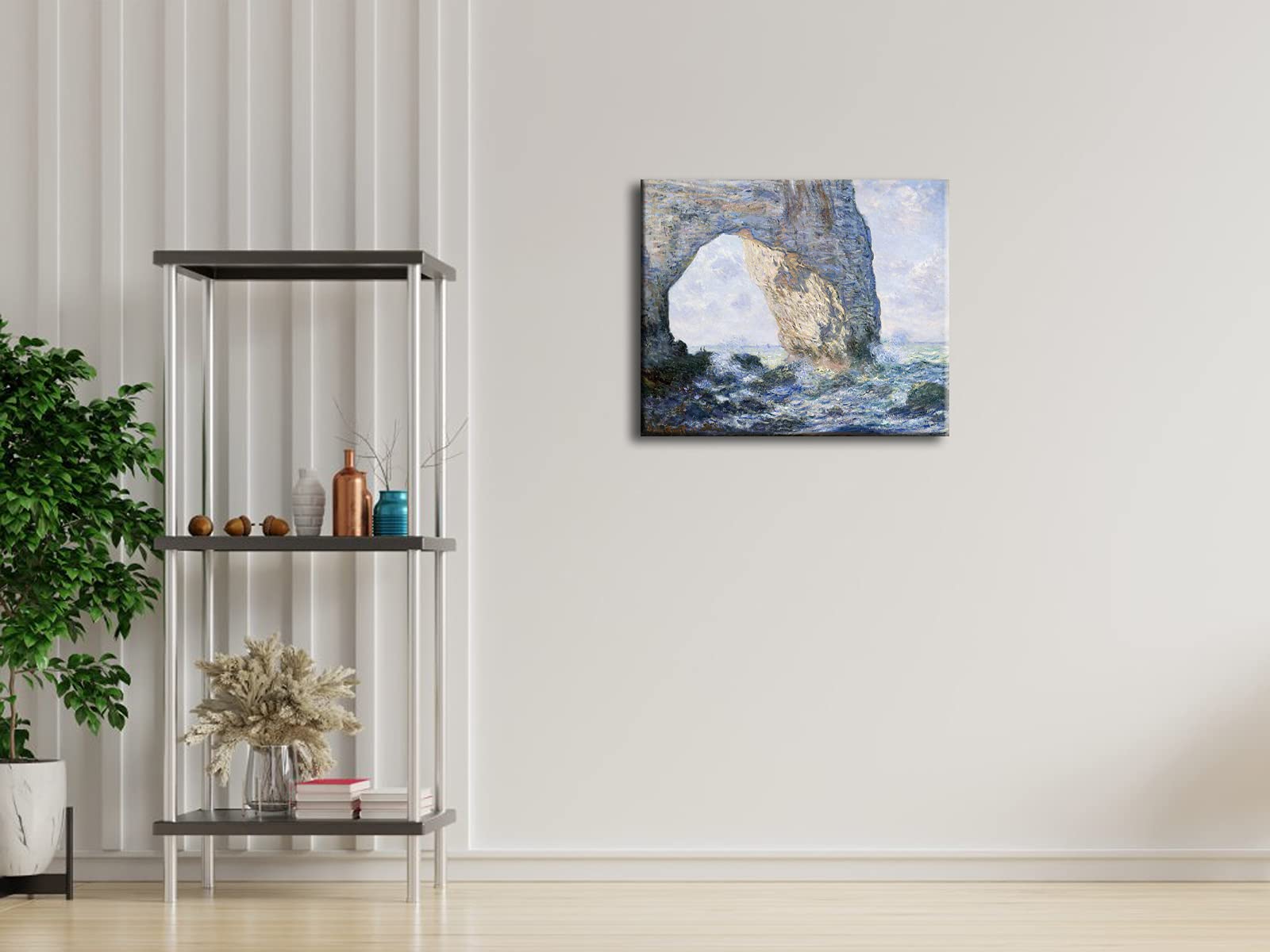 Wieco Art The Manneporte Canvas Prints Wall Art Of Claude Monet Famous Oil Paintings Reproduction Large Classical Seascape Sea B