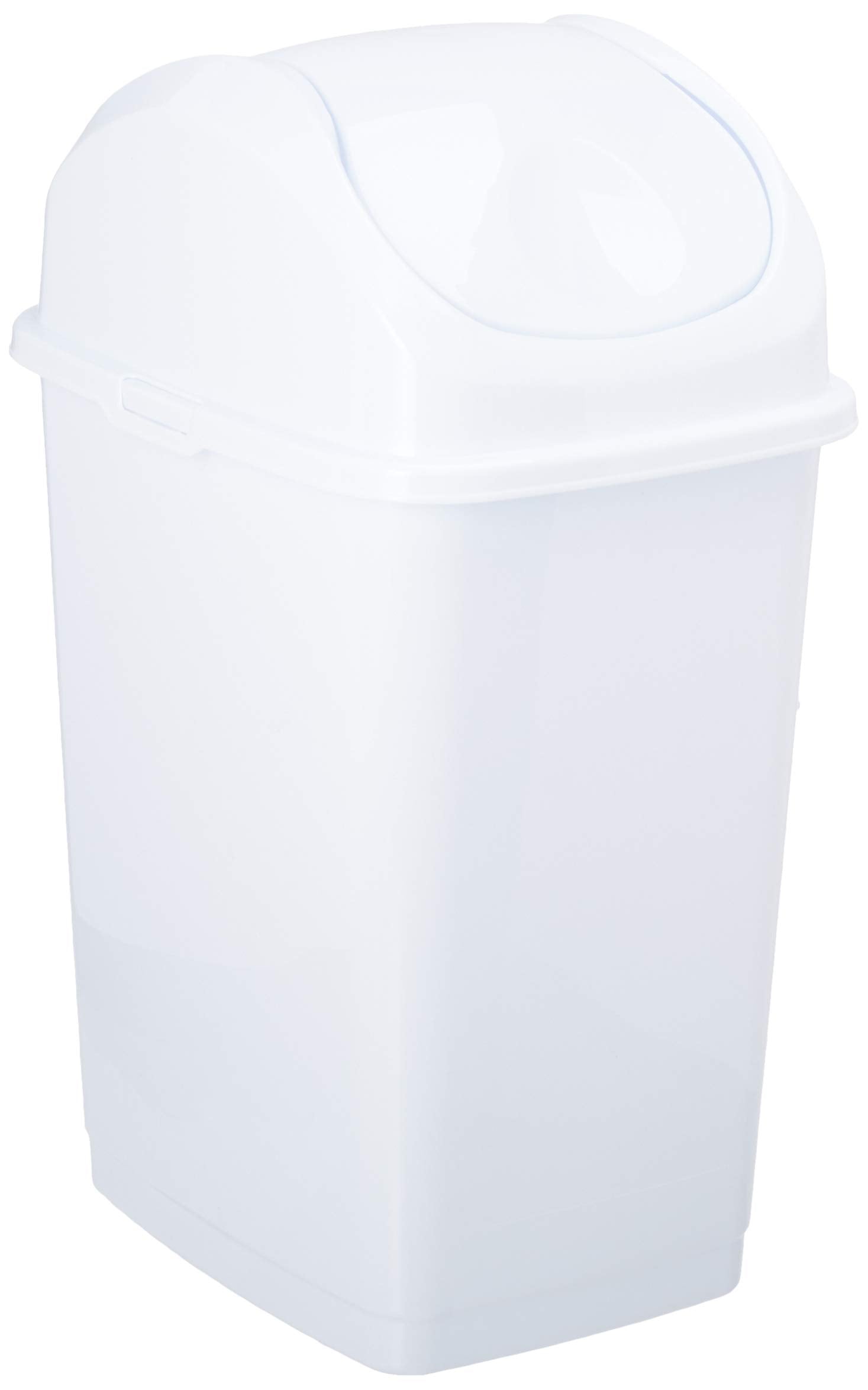 Superio Medium Trash Can With Lid 4.5 Gallon Plastic Swing Top Garbage Can Slim Waste Bin For Under Sink/Cabinet, Laundry Room,
