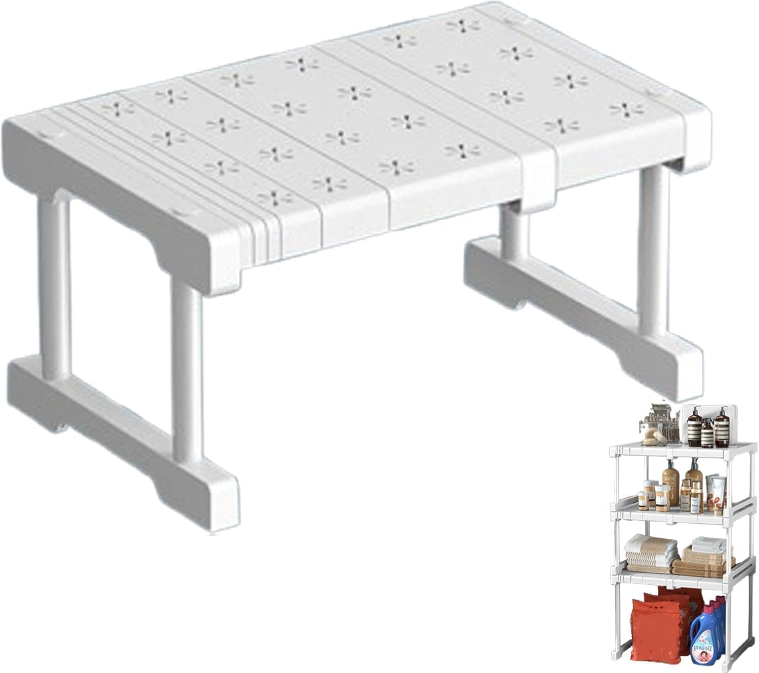 Zorzel Expandable Adjustable Stackable Kitchen Organizer, Spice Rack, Pantry Storage Shelves Racks,Counter Shelf For Cabinets, C