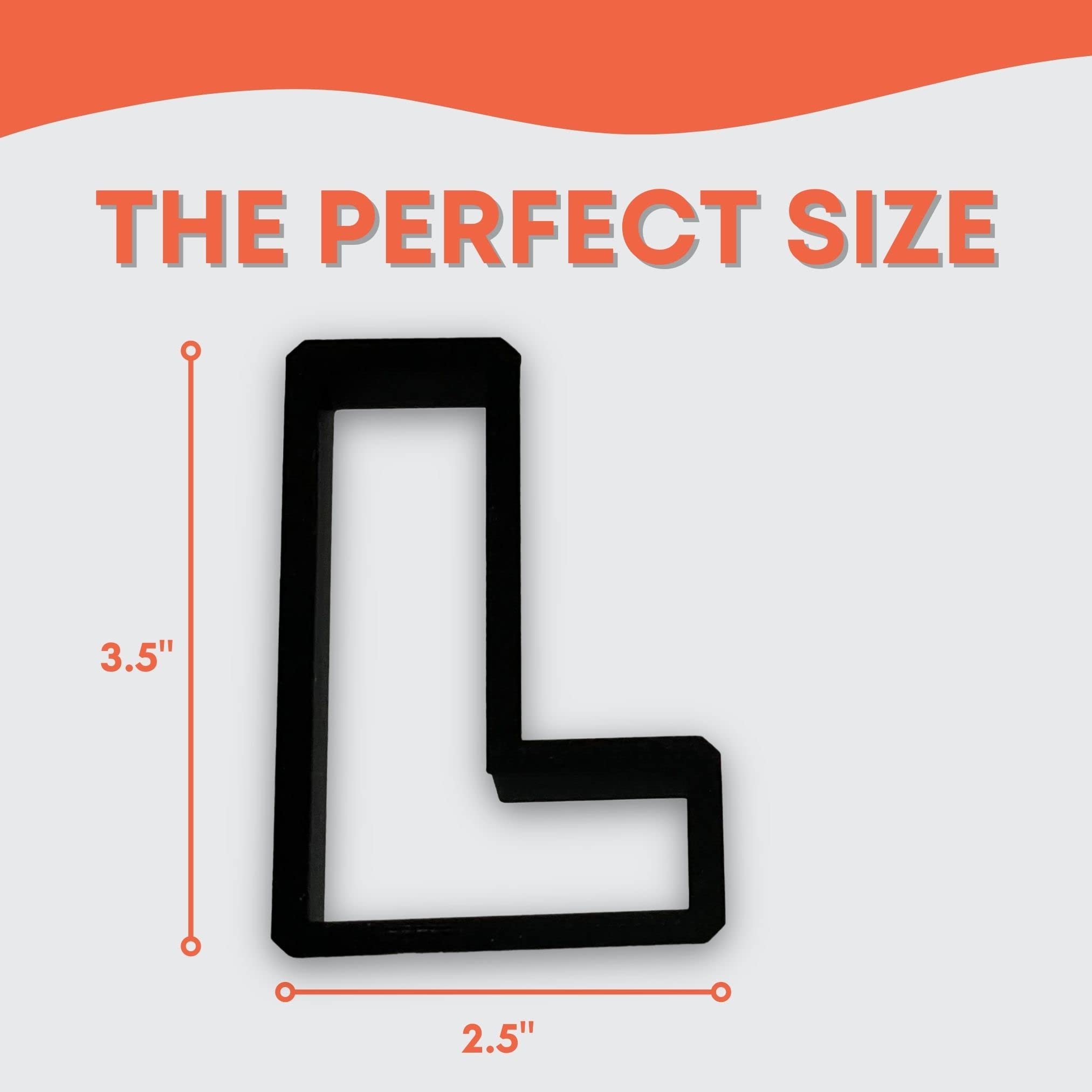 L Capital Block Letter Cookie Cutter With Easy To Push Design (4 Inch)