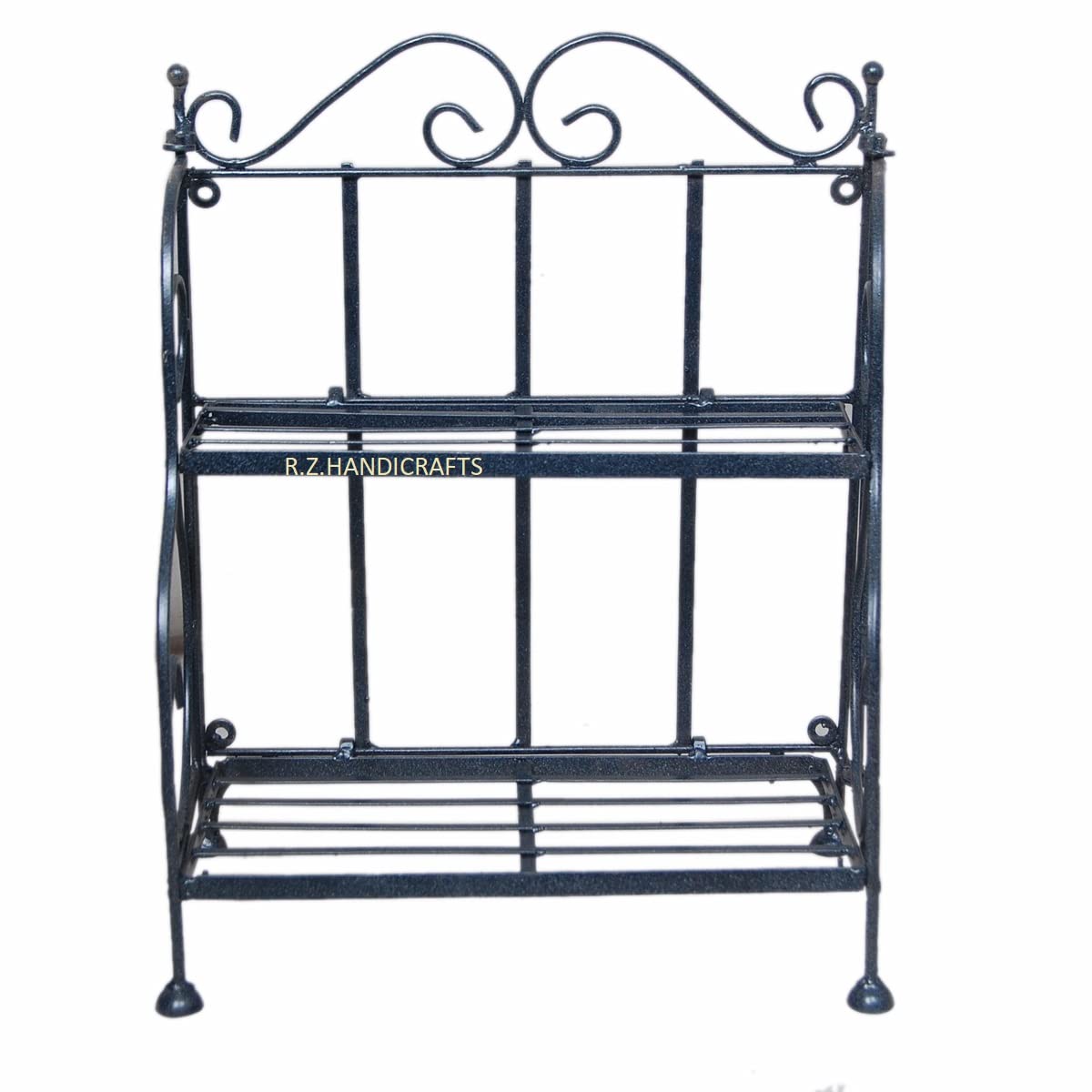 R.Z.Handicrafts 2Tier Space Saving Foldable Iron Spice Shelf Rack Kitchen Organizer Multipurpose