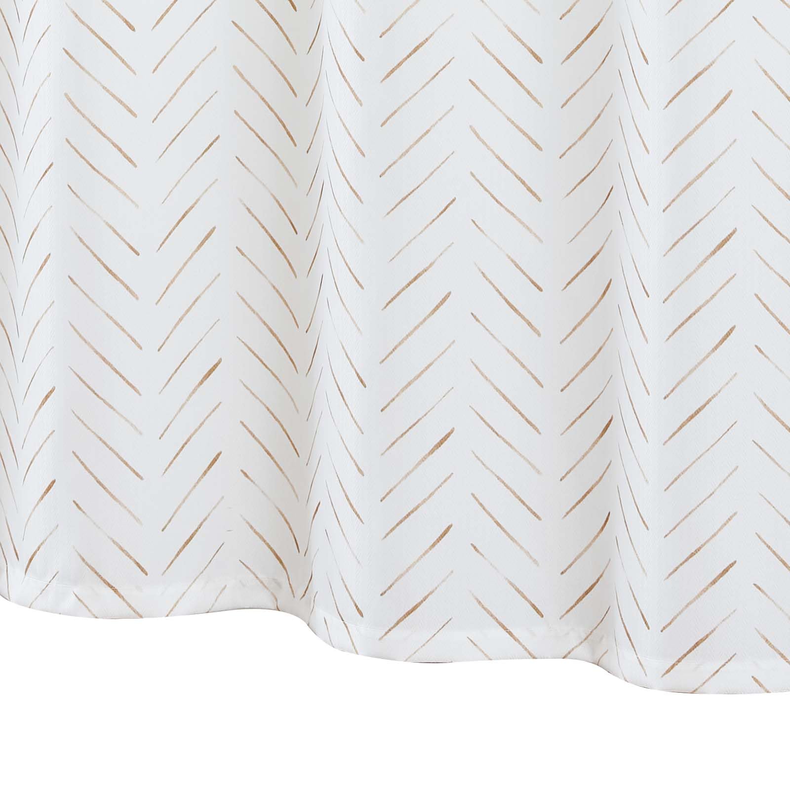 Jinchan Small Stall Shower Curtain 36X72 Inches Taupe And White Herringbone Waterproof Fabric Shower Curtains For Bathroom Zigza