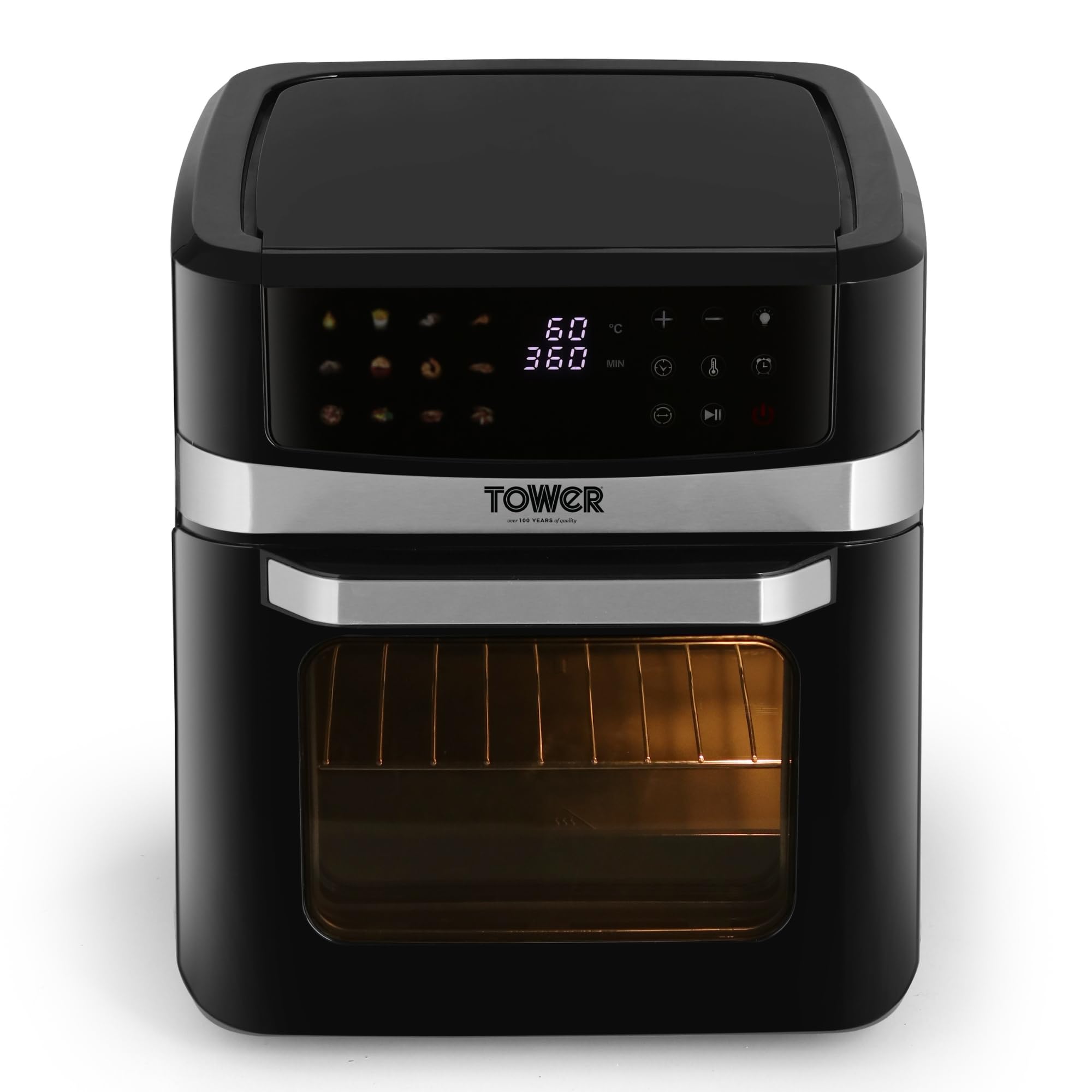 Tower Vortx Air Fryer 12L | 1600W Digital Air Fryer With 12 Preset Menus, Rapid Air Circulation Technology, Adjustable Temperatu