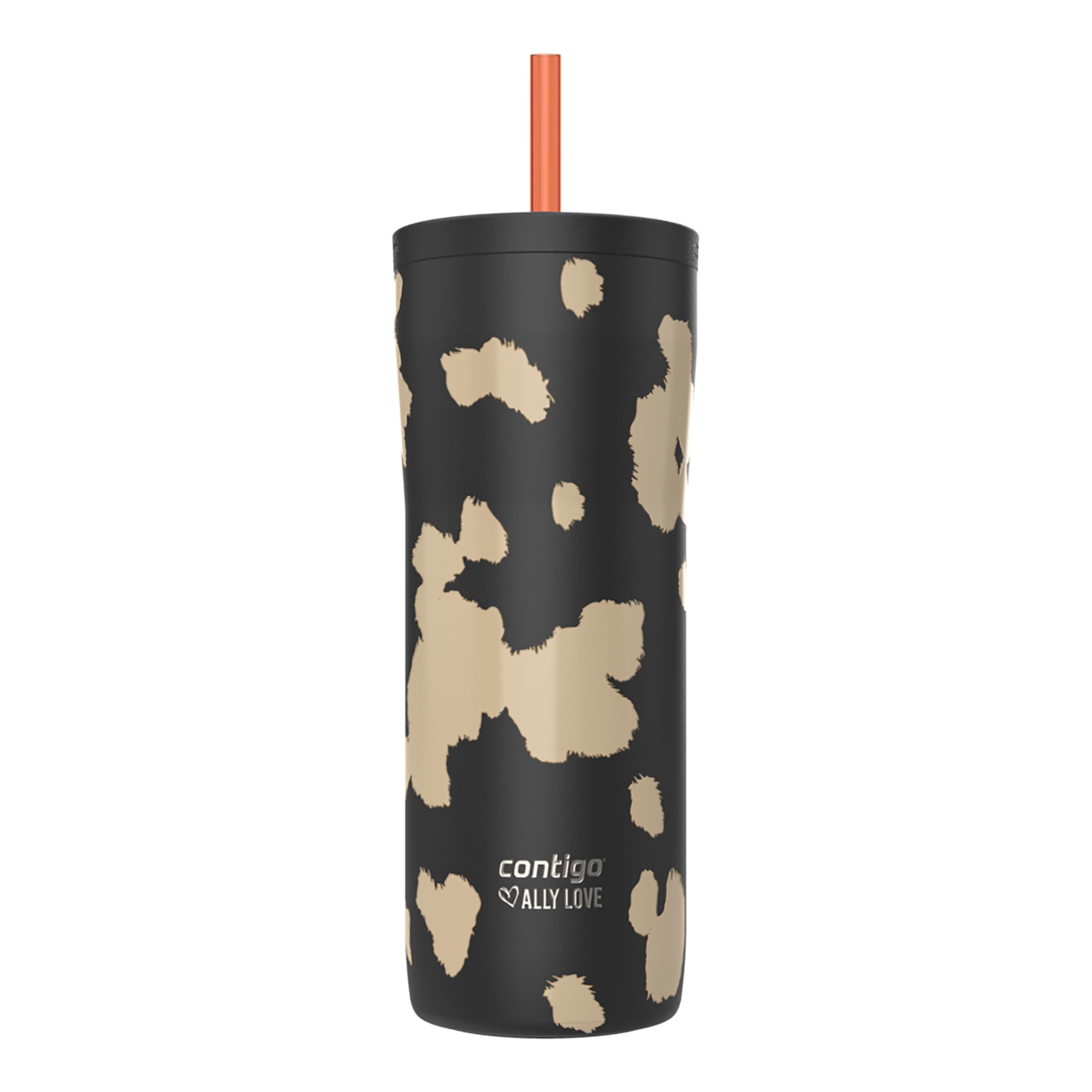 Contigo x Ally Love Streeterville Stainless Steel Tumbler with Straw, Easy Clean Lid, Leak Proof, BPA Free, 24oz, Licorice
