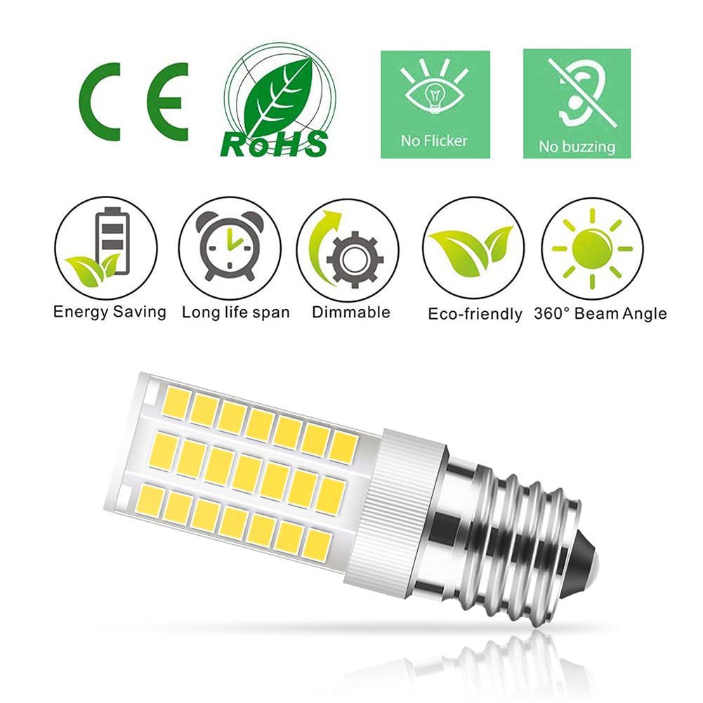 E17 Led Bulb Dimmable, 5W Microwave Oven Bulb, Daylight White 6000K, 40W Halogen Bulb Replacement For Microwave, Over Stove Appl