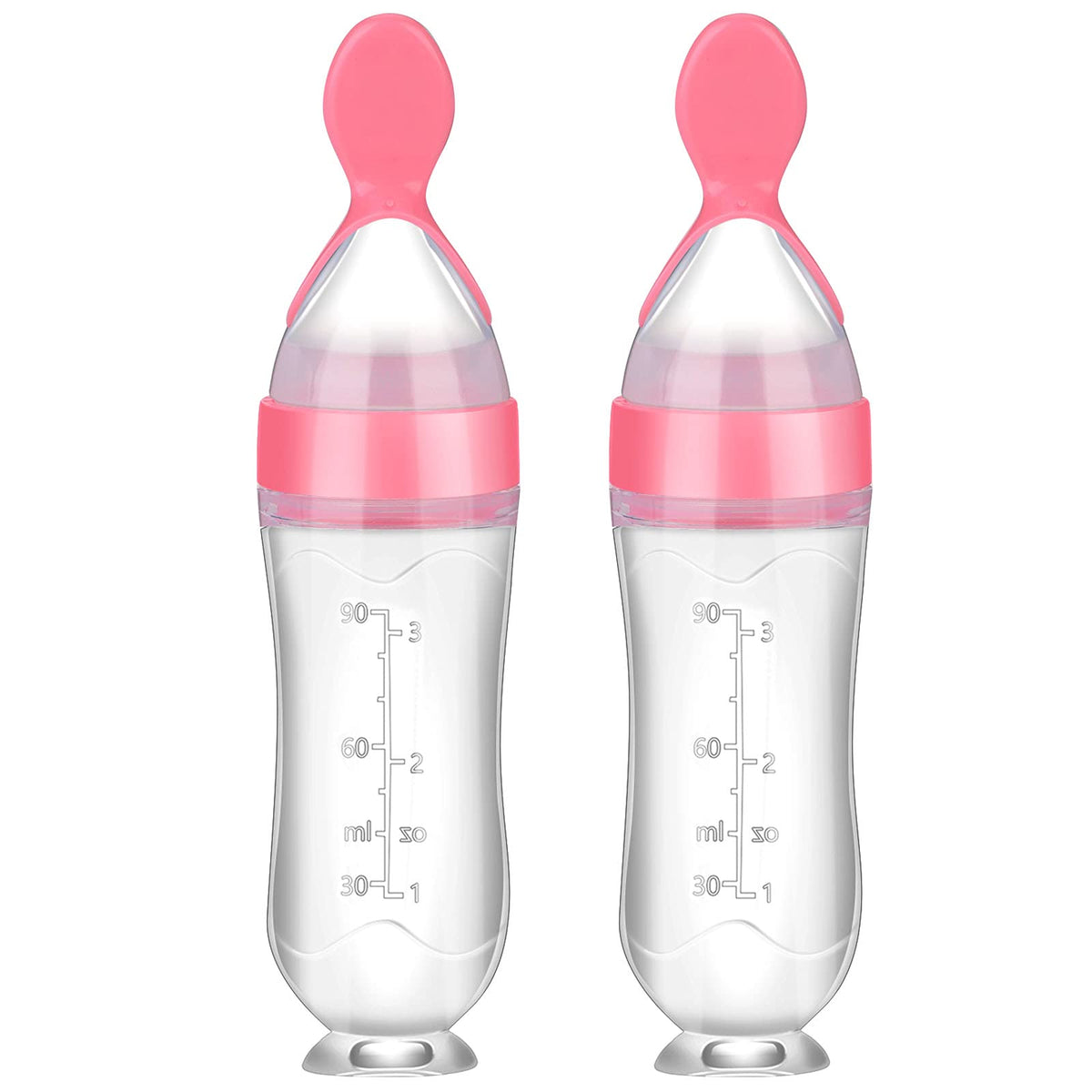Nuanchu 2 Pieces Baby Spoon Feeder Squeeze Food Feeder Toddler Food Spoon Feeder Dispensing Spoon Suction Cup Design Feeder For