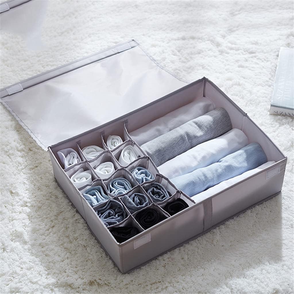 Bestottam 16 Grids Underwear Bra Organizer Storage Box Drawer Closet Organizers Boxes For Underwear Scarfs Socks Bra