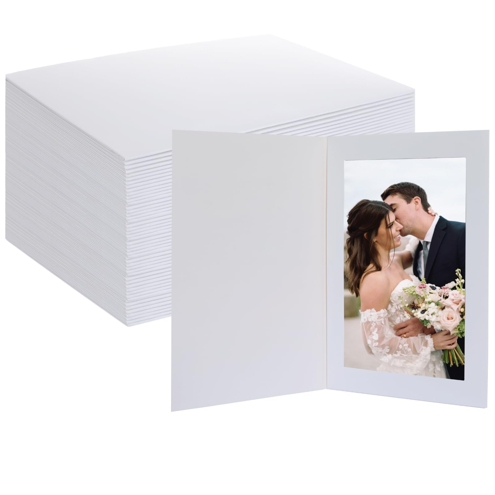 Apprabbr 50 Pack Photo Folders 4x6 Paper Picture Frame Photo Frame Cards Cardboard Greeting Cards Photo Inserts for Thanksgiving